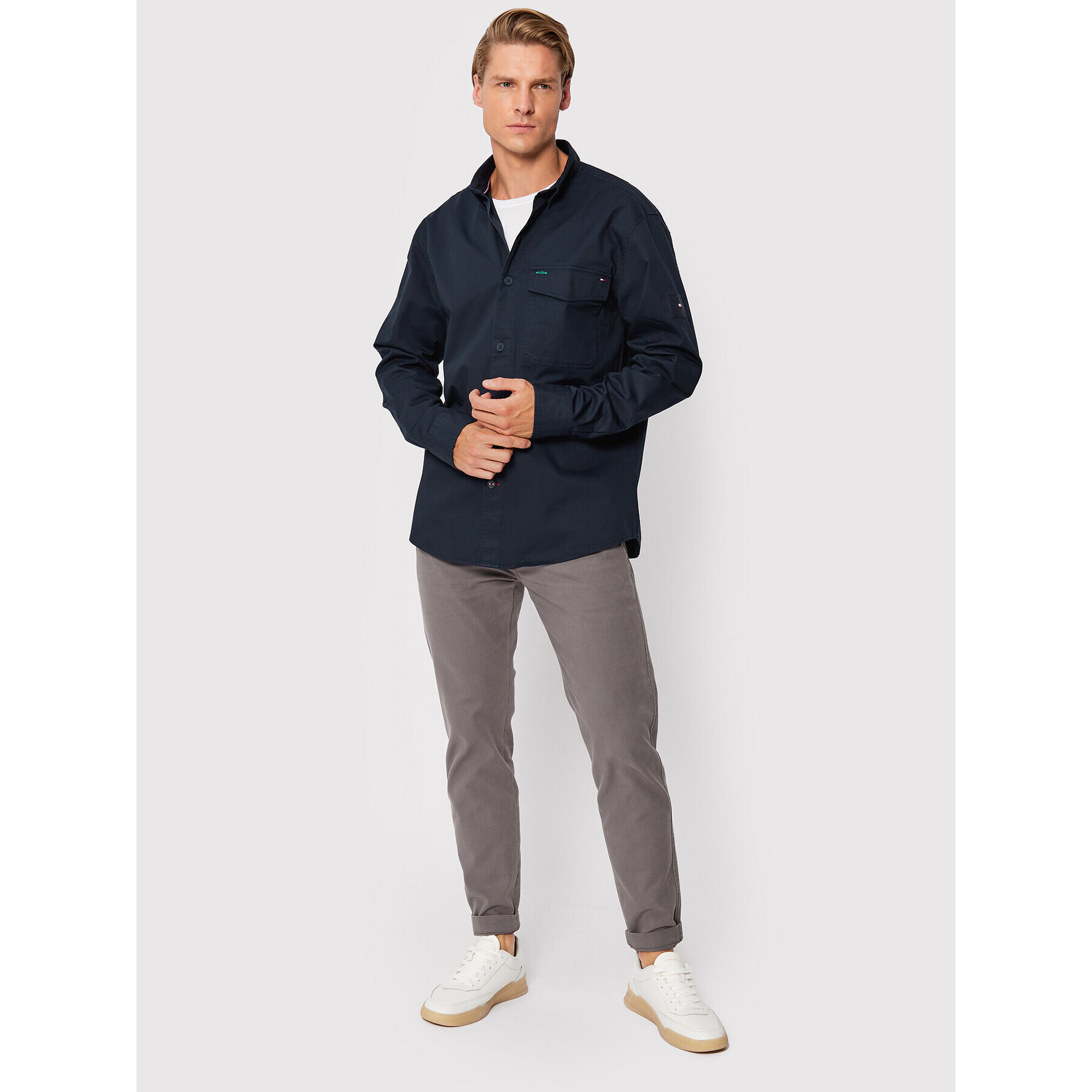 Tommy Hilfiger Košeľa Lighweight Twill MW0MW25114 Tmavomodrá Regular Fit - Pepit.sk