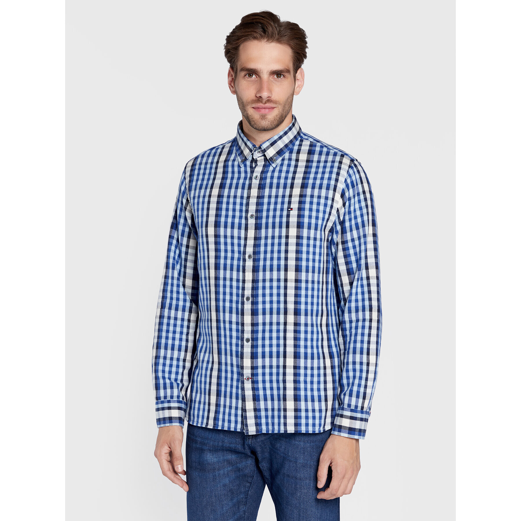 Tommy Hilfiger Košeľa Midscale Flannel MW0MW28348 Modrá Regular Fit - Pepit.sk