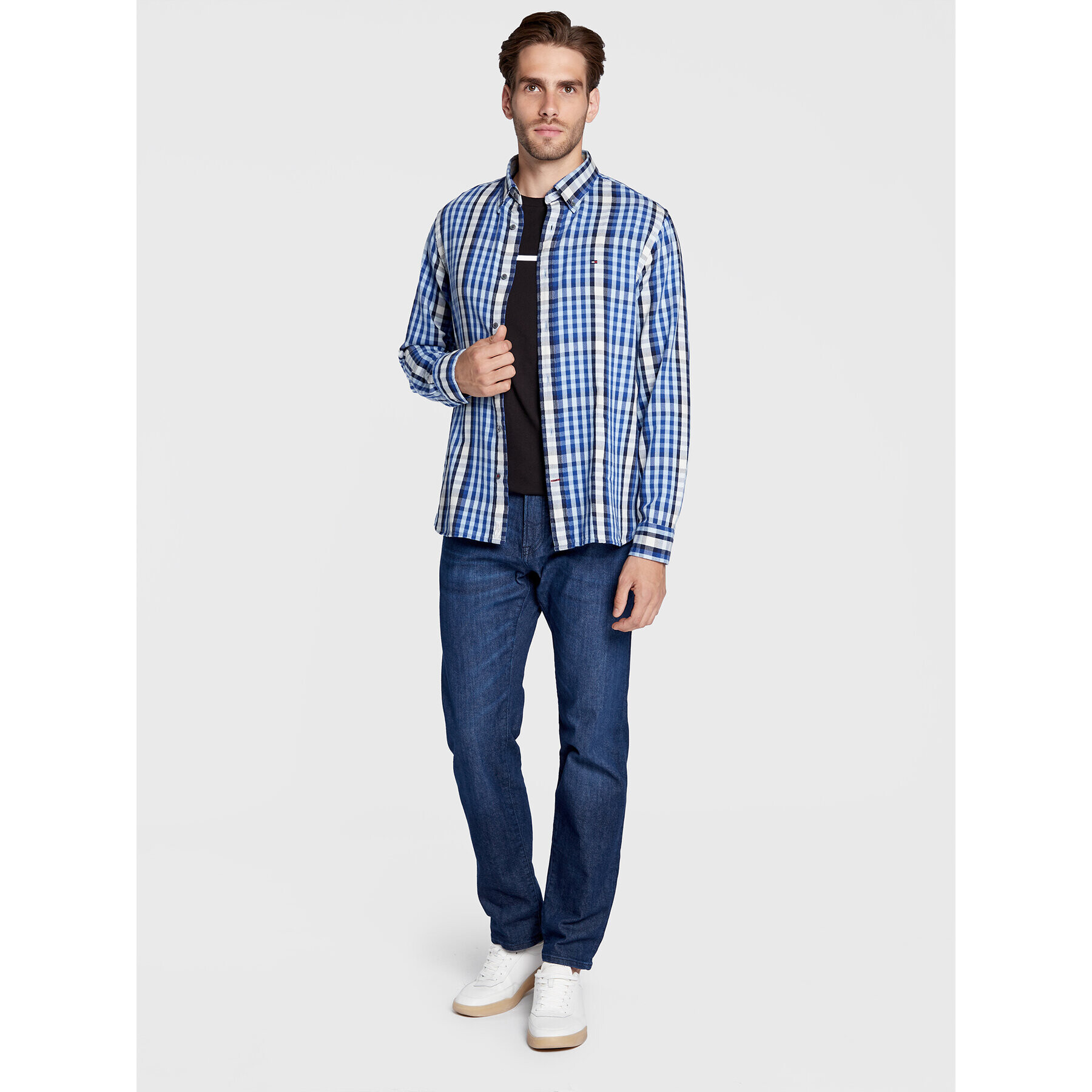 Tommy Hilfiger Košeľa Midscale Flannel MW0MW28348 Modrá Regular Fit - Pepit.sk