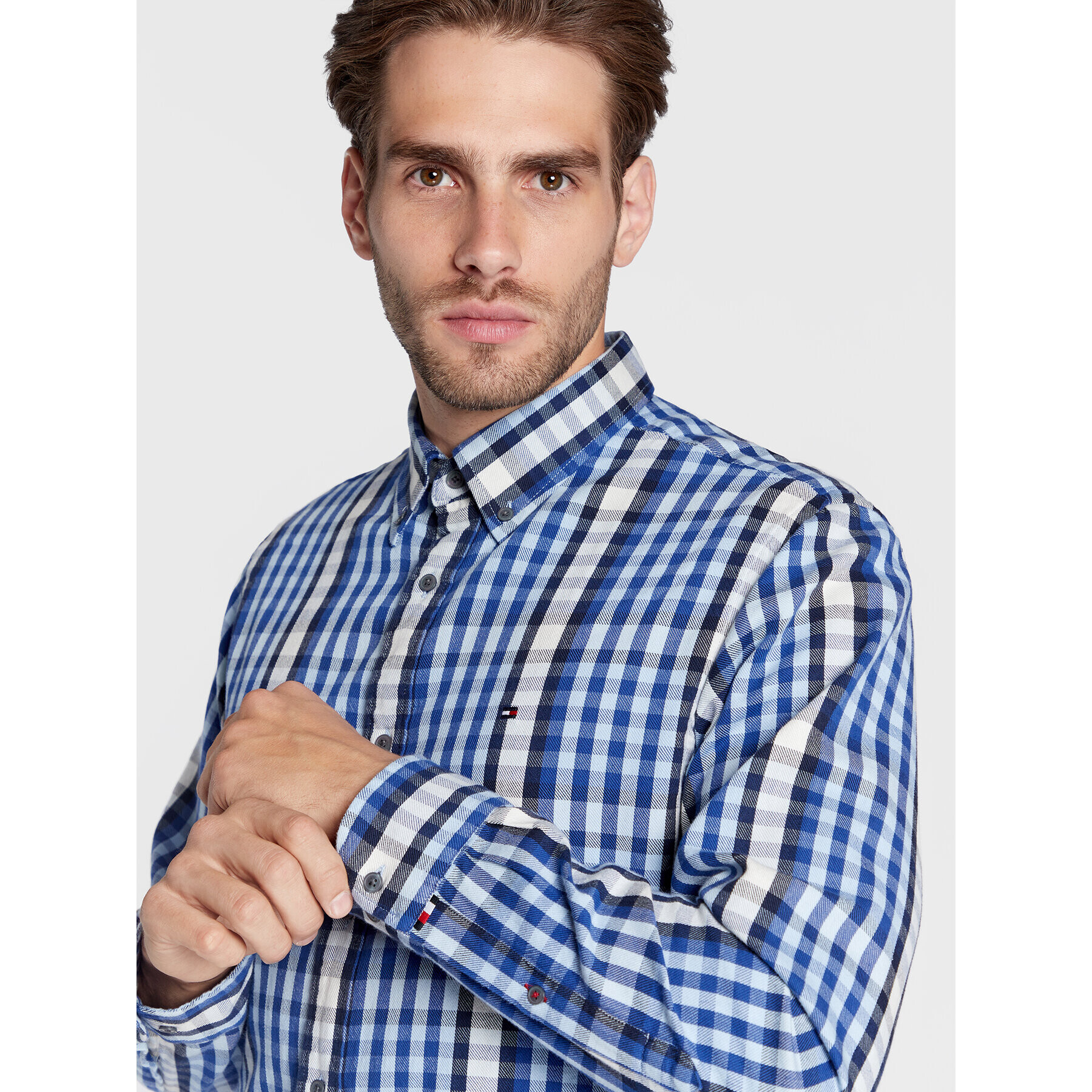 Tommy Hilfiger Košeľa Midscale Flannel MW0MW28348 Modrá Regular Fit - Pepit.sk