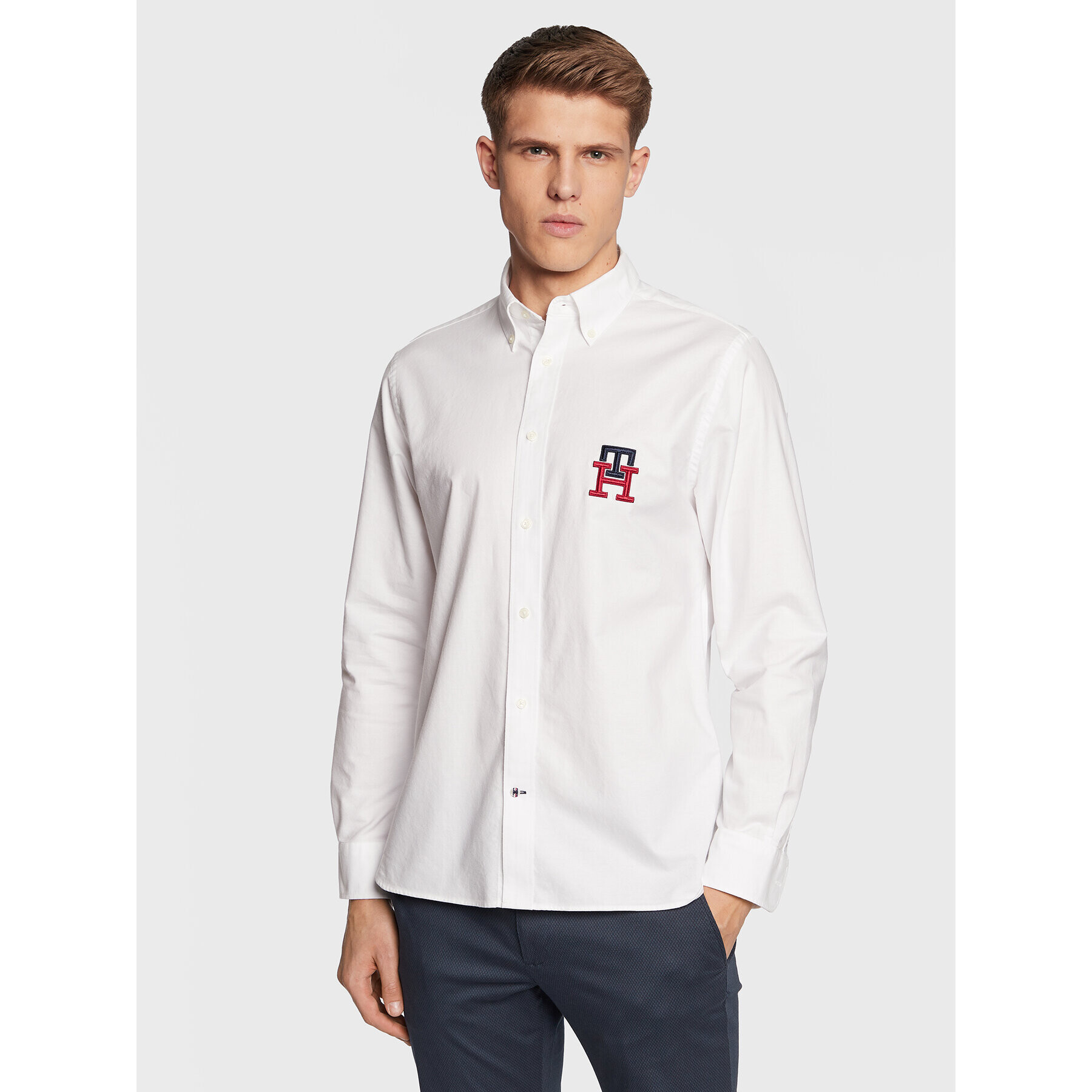 Tommy Hilfiger Košeľa Monogram Oxford MW0MW28430 Biela Regular Fit - Pepit.sk