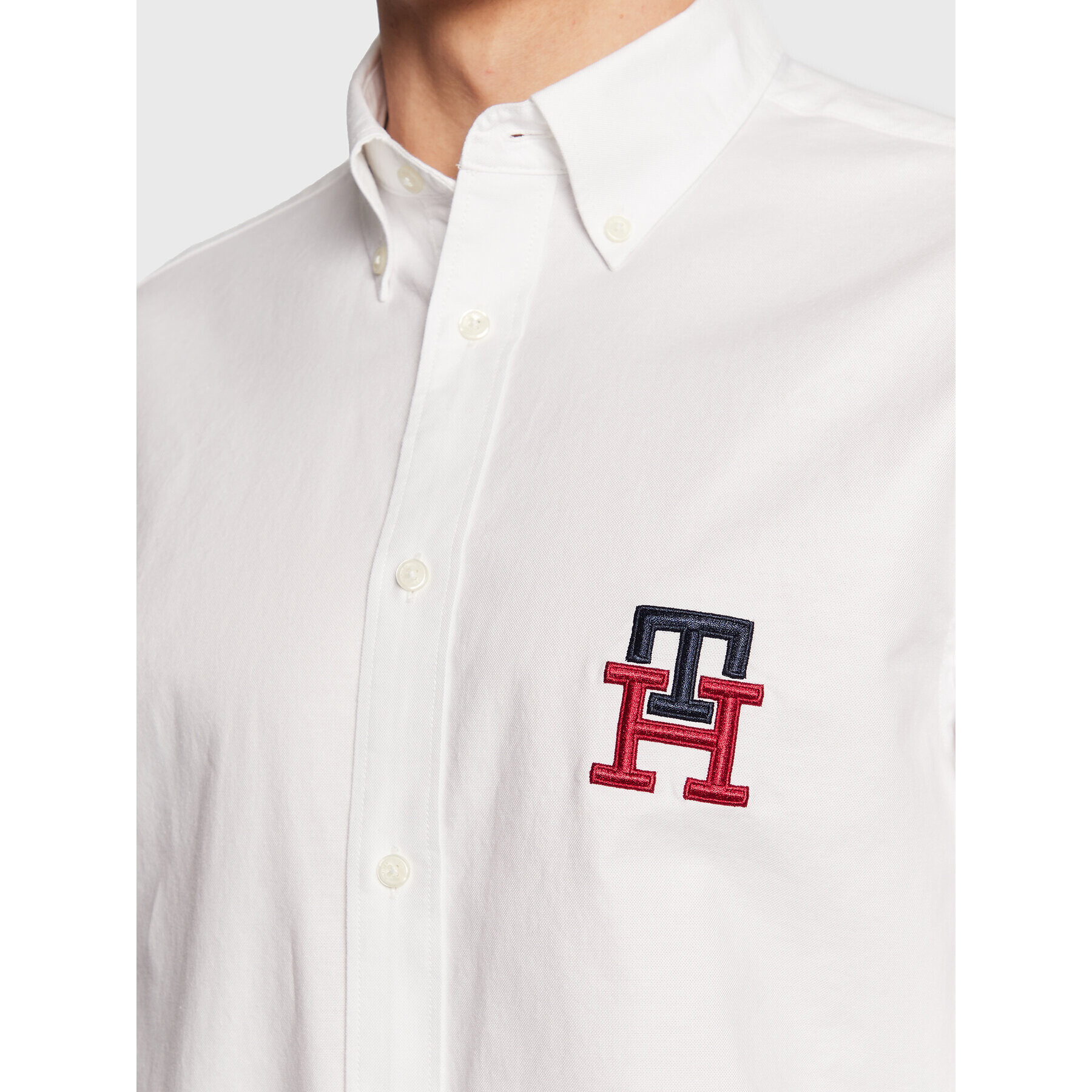 Tommy Hilfiger Košeľa Monogram Oxford MW0MW28430 Biela Regular Fit - Pepit.sk