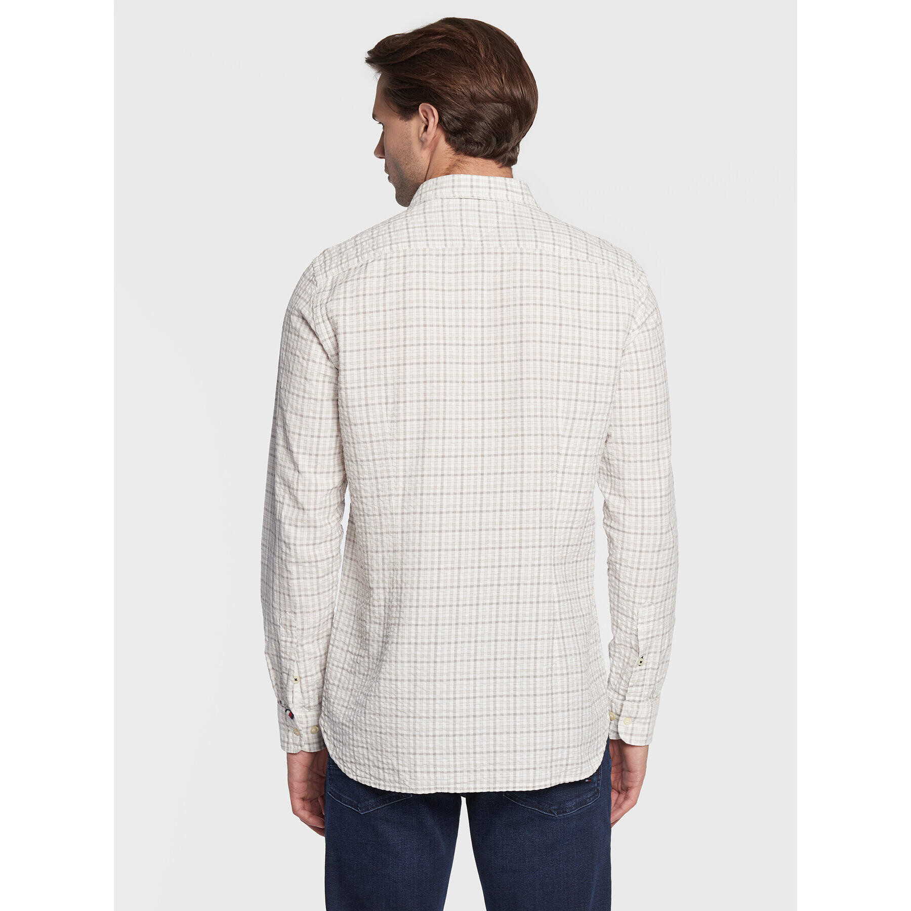 Tommy Hilfiger Košeľa Multi Gingham MW0MW28326 Béžová Slim Fit - Pepit.sk