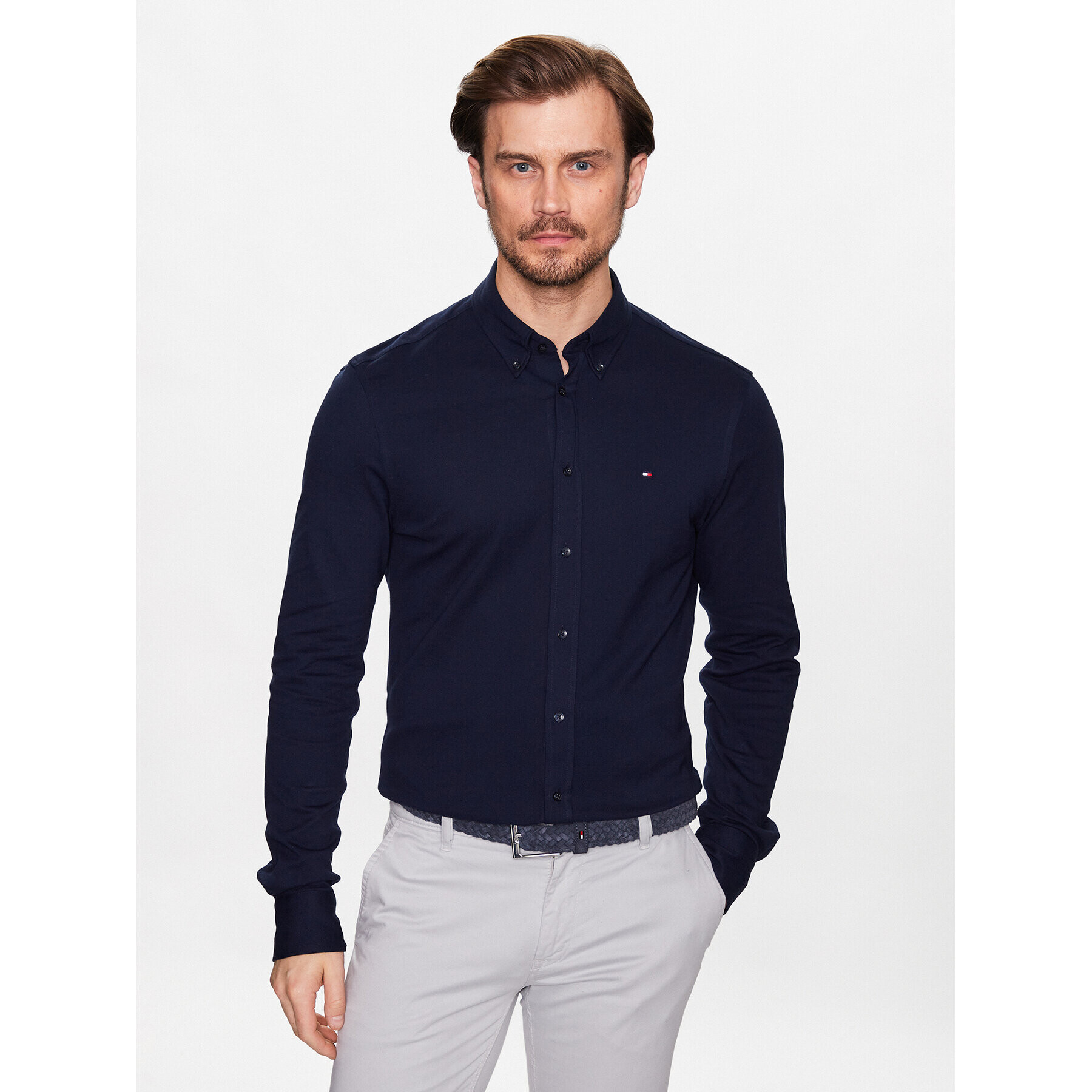 Tommy Hilfiger Košeľa MW0MW30598 Tmavomodrá Slim Fit - Pepit.sk