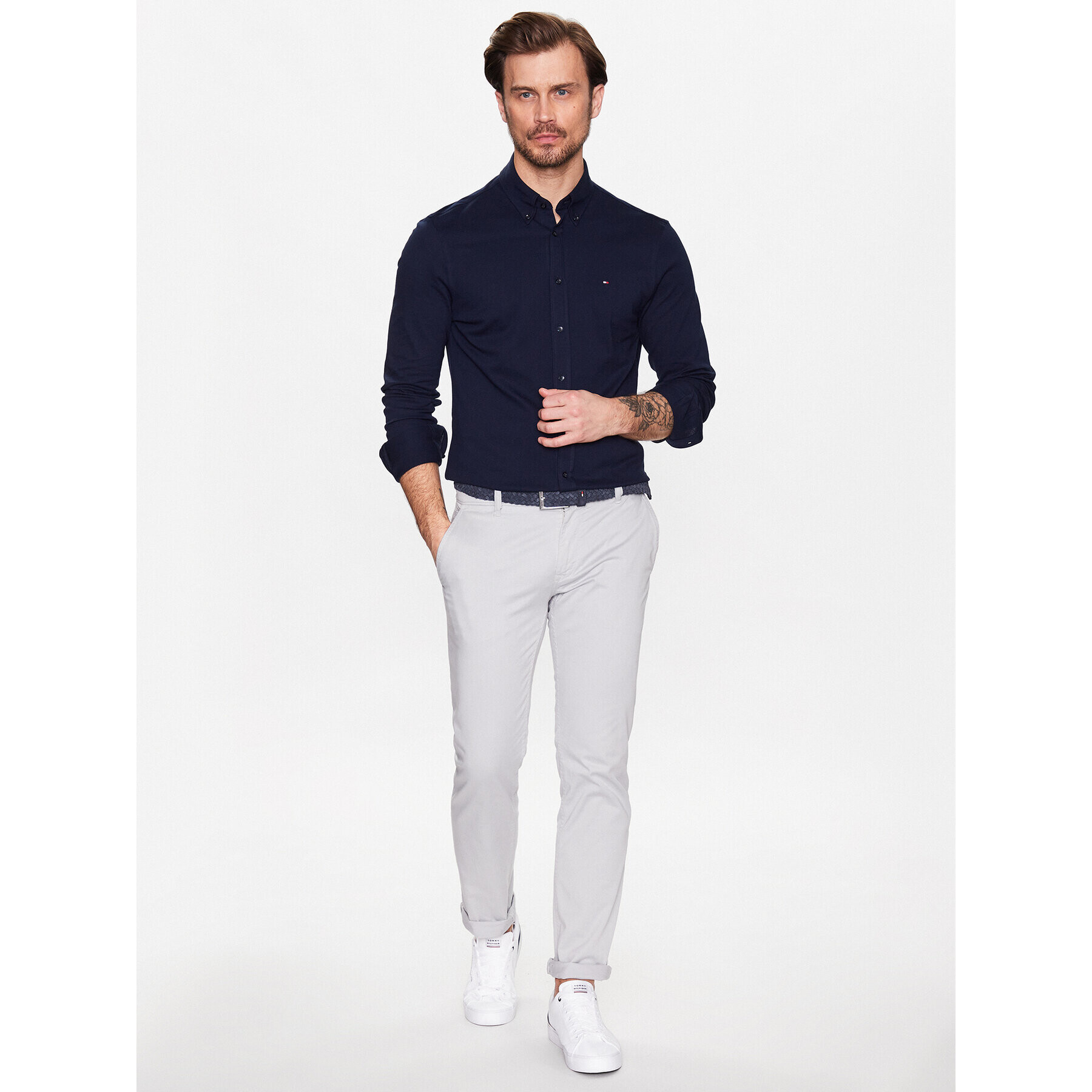 Tommy Hilfiger Košeľa MW0MW30598 Tmavomodrá Slim Fit - Pepit.sk