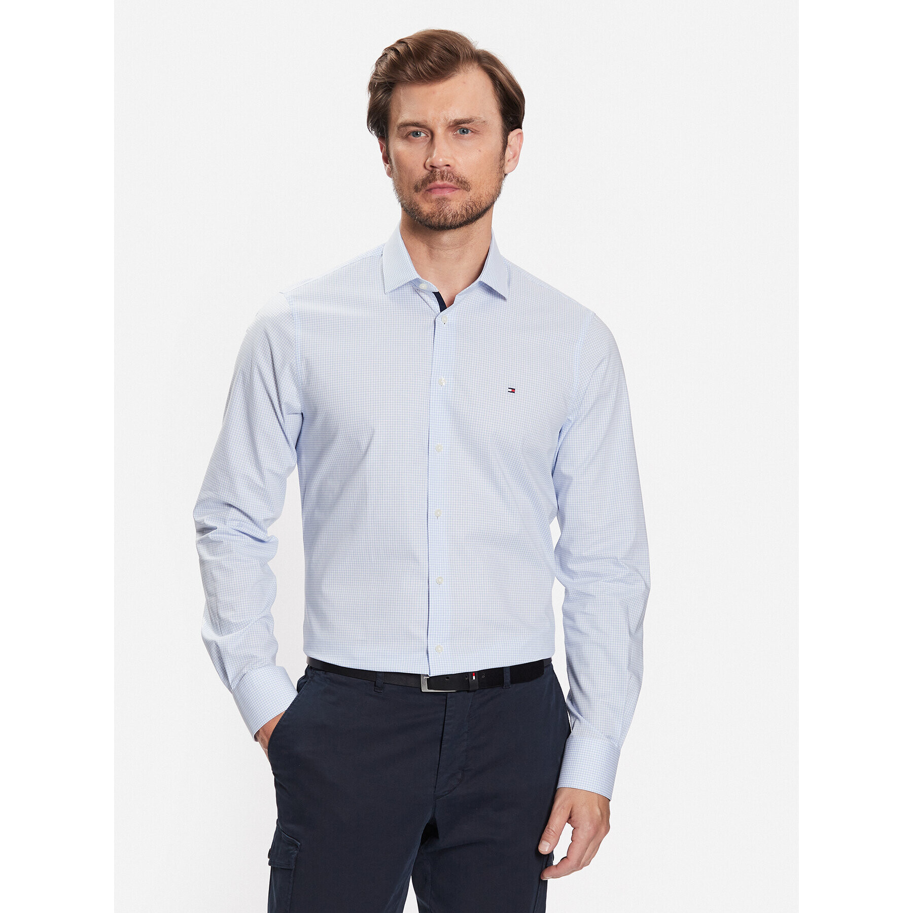 Tommy Hilfiger Košeľa MW0MW31845 Modrá Slim Fit - Pepit.sk