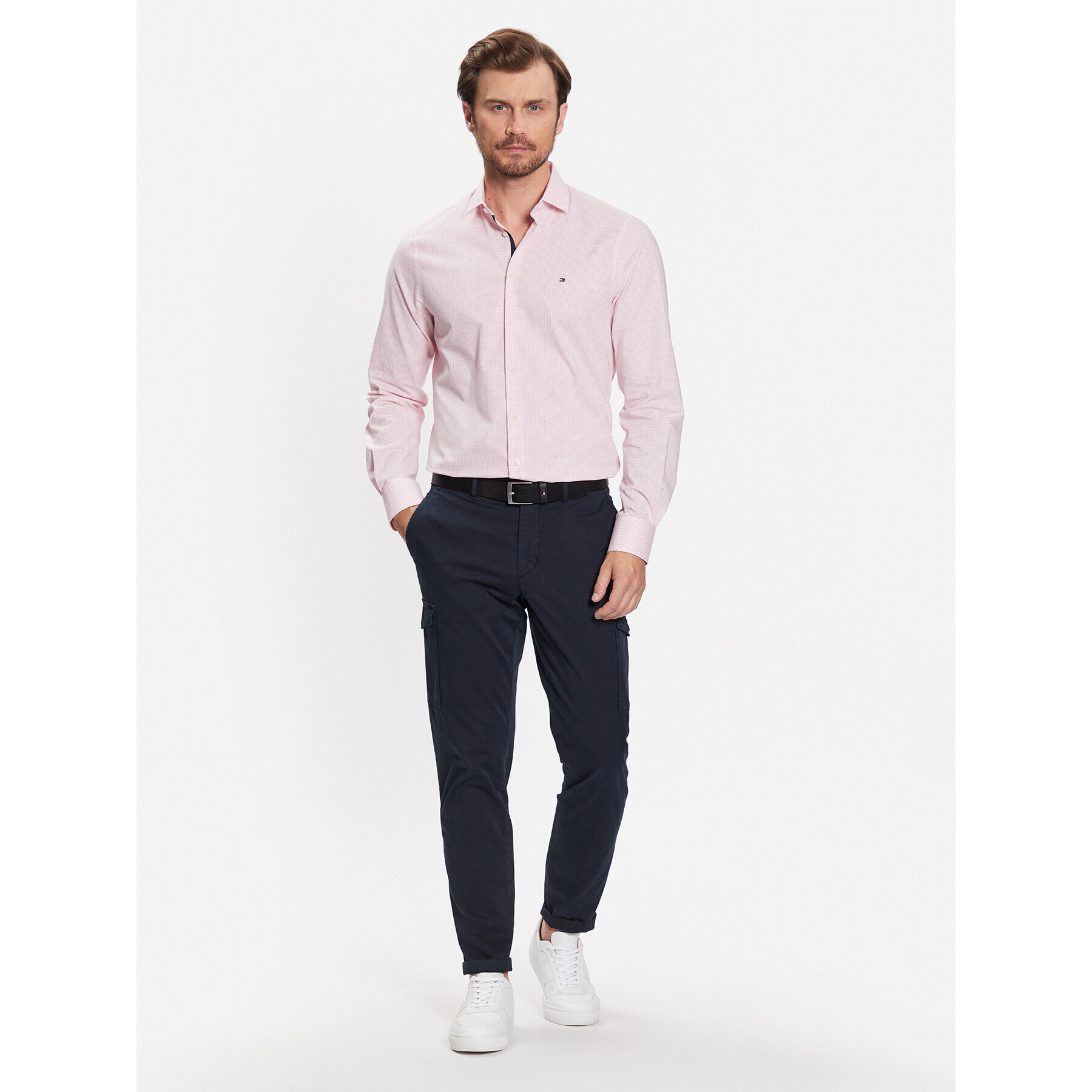 Tommy Hilfiger Košeľa MW0MW31845 Ružová Slim Fit - Pepit.sk