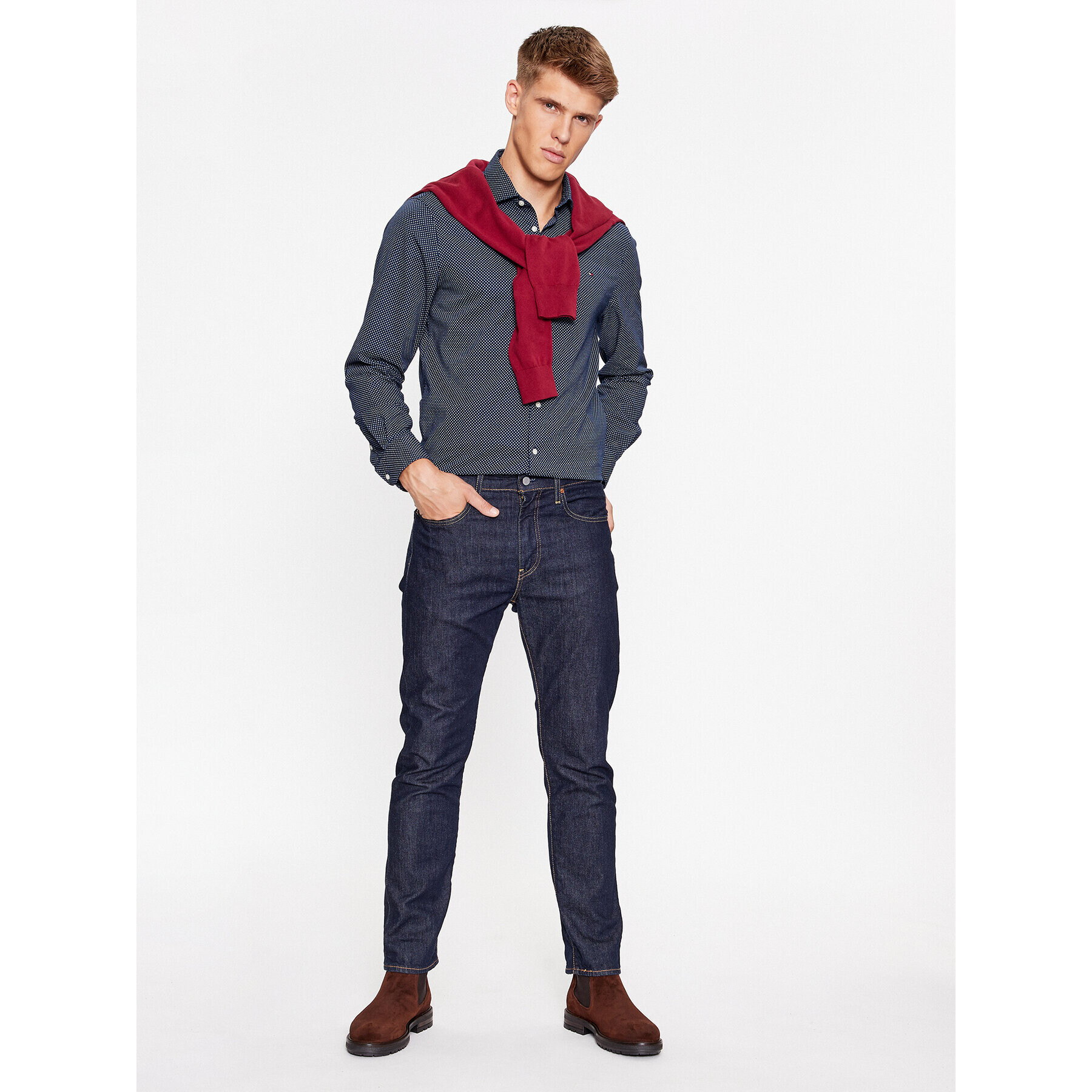 Tommy Hilfiger Košeľa MW0MW32857 Modrá Slim Fit - Pepit.sk