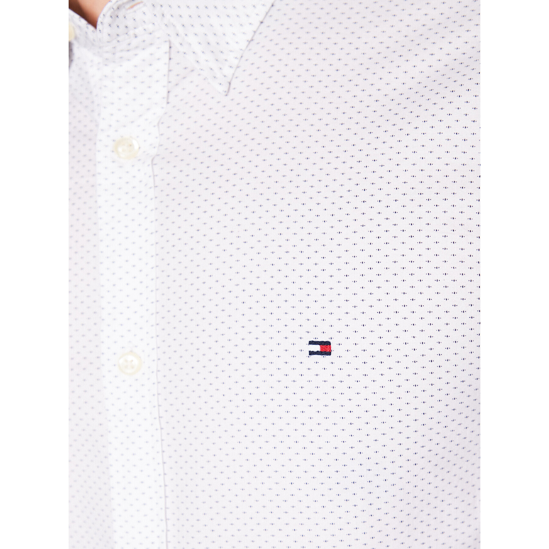 Tommy Hilfiger Košeľa Natural Soft Mini Print MW0MW30689 Biela Slim Fit - Pepit.sk