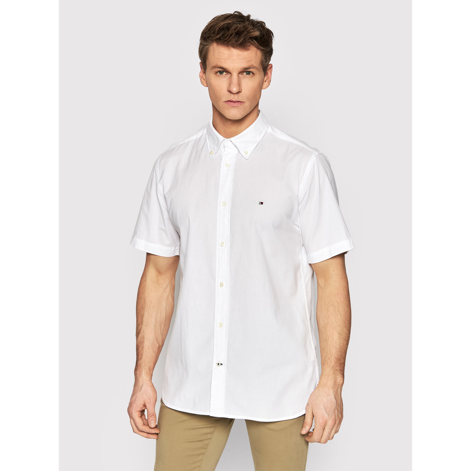 Tommy Hilfiger Košeľa Natural Soft Poplin MW0MW25105 Biela Regular Fit - Pepit.sk