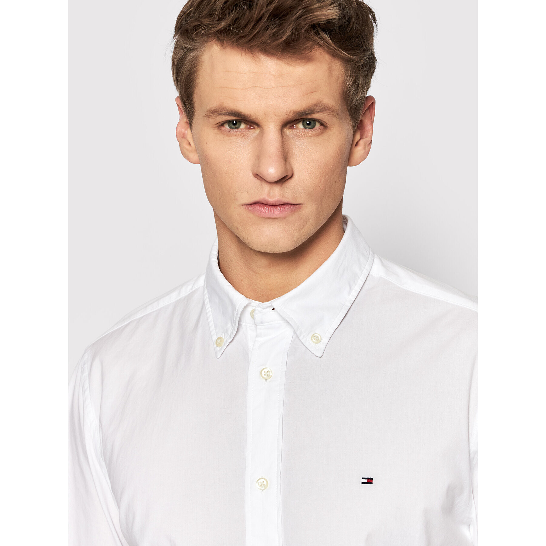 Tommy Hilfiger Košeľa Natural Soft Poplin MW0MW25105 Biela Regular Fit - Pepit.sk