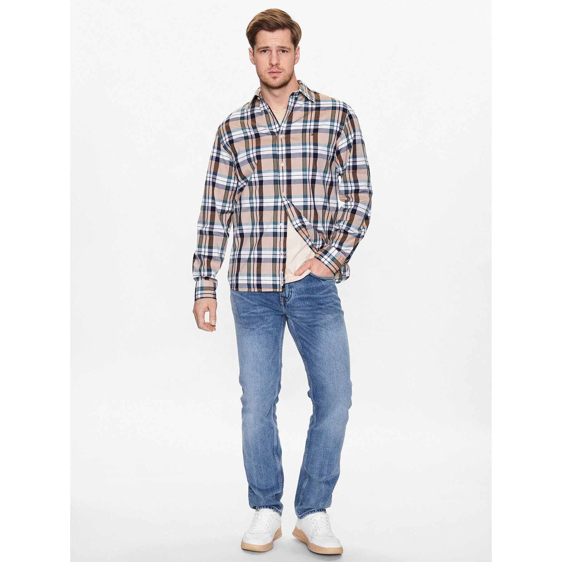 Tommy Hilfiger Košeľa Natural Soft Tartan MW0MW30683 Farebná Regular Fit - Pepit.sk