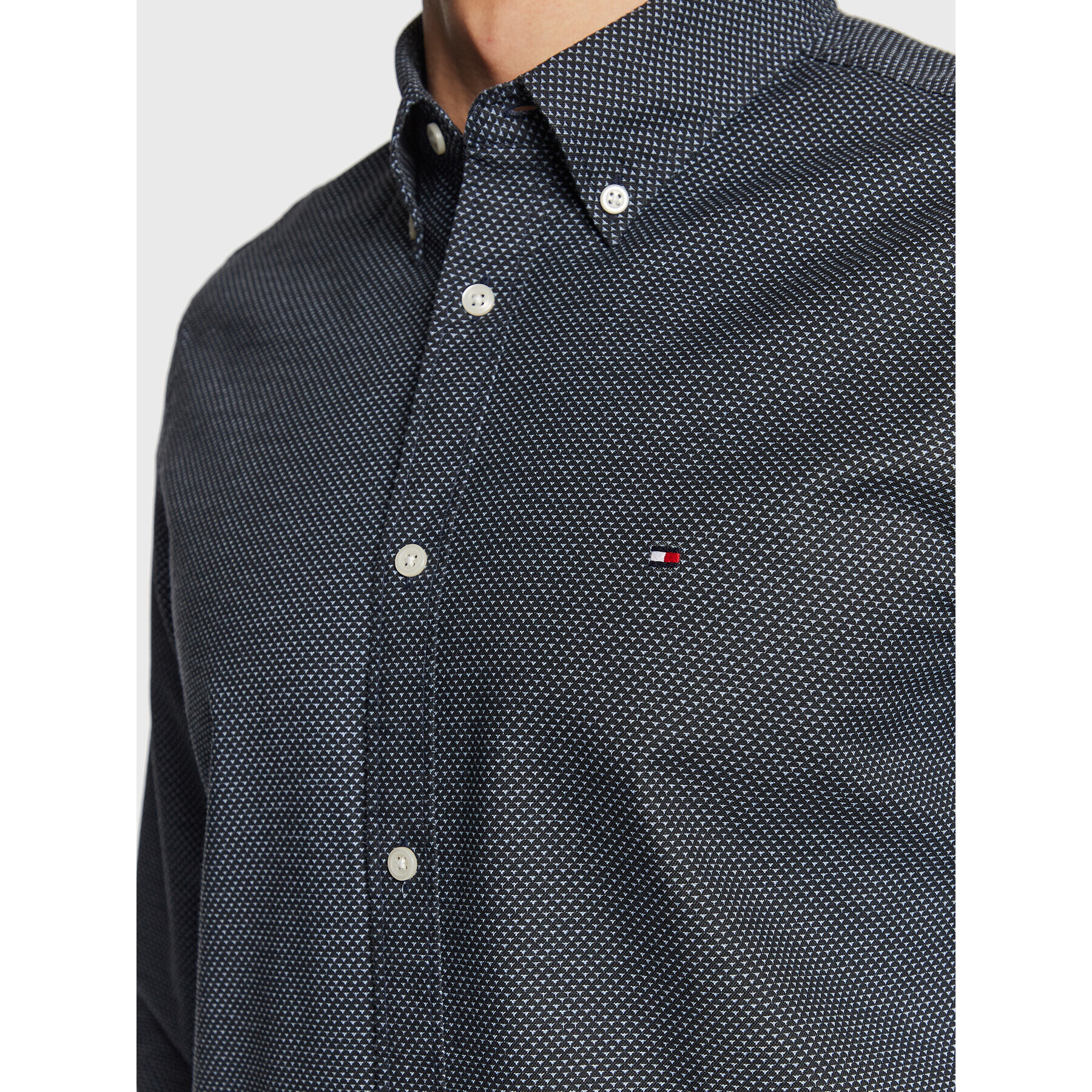 Tommy Hilfiger Košeľa Oxford Mini Print MW0MW29153 Tmavomodrá Slim Fit - Pepit.sk