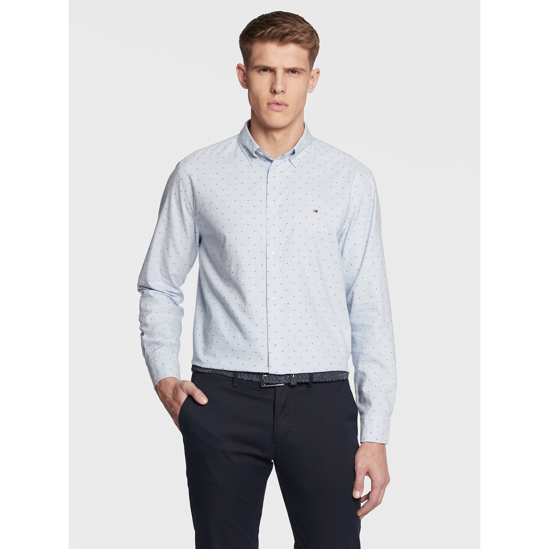 Tommy Hilfiger Košeľa Oxford MW0MW28325 Modrá Casual Fit - Pepit.sk