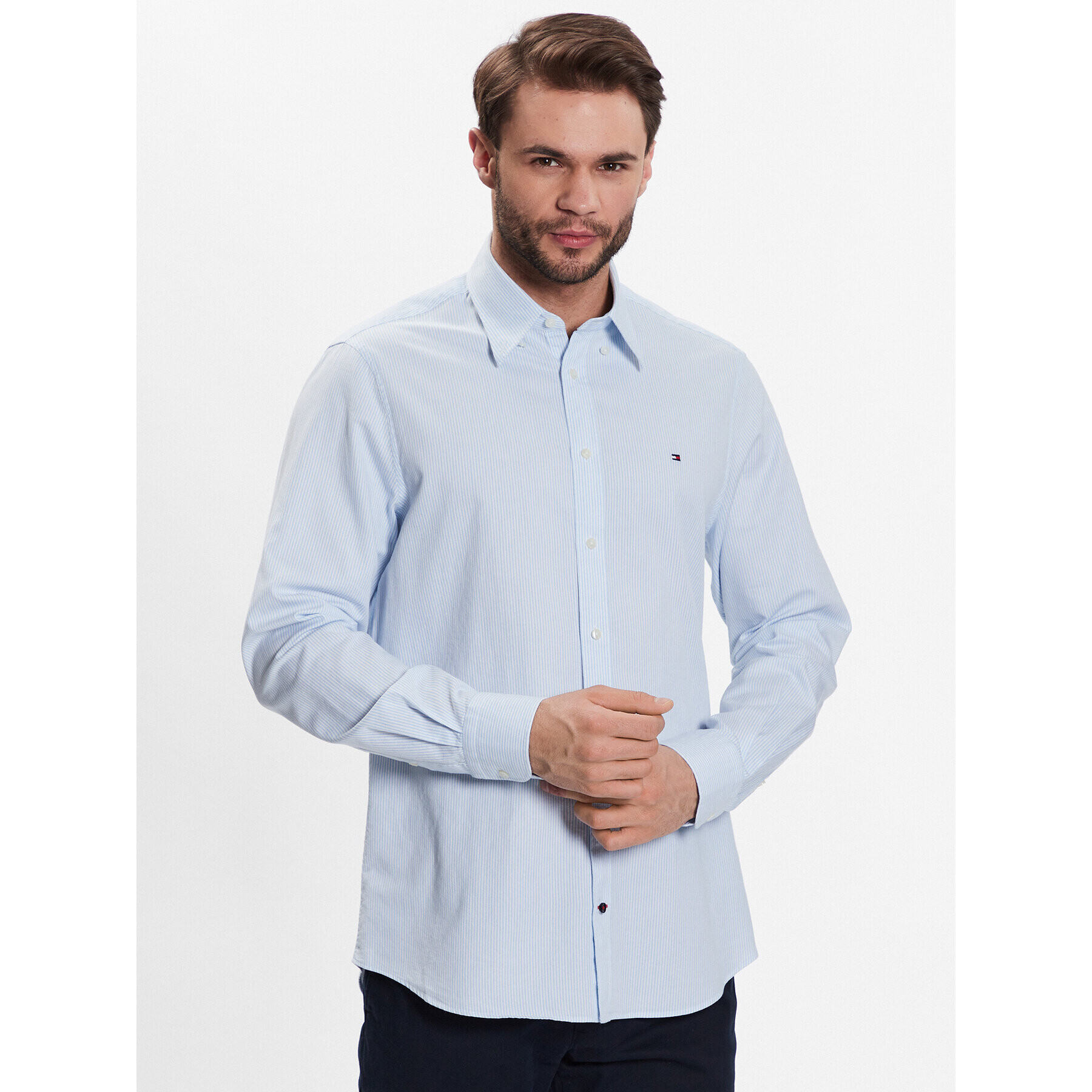 Tommy Hilfiger Košeľa Oxford MW0MW30633 Modrá Slim Fit - Pepit.sk