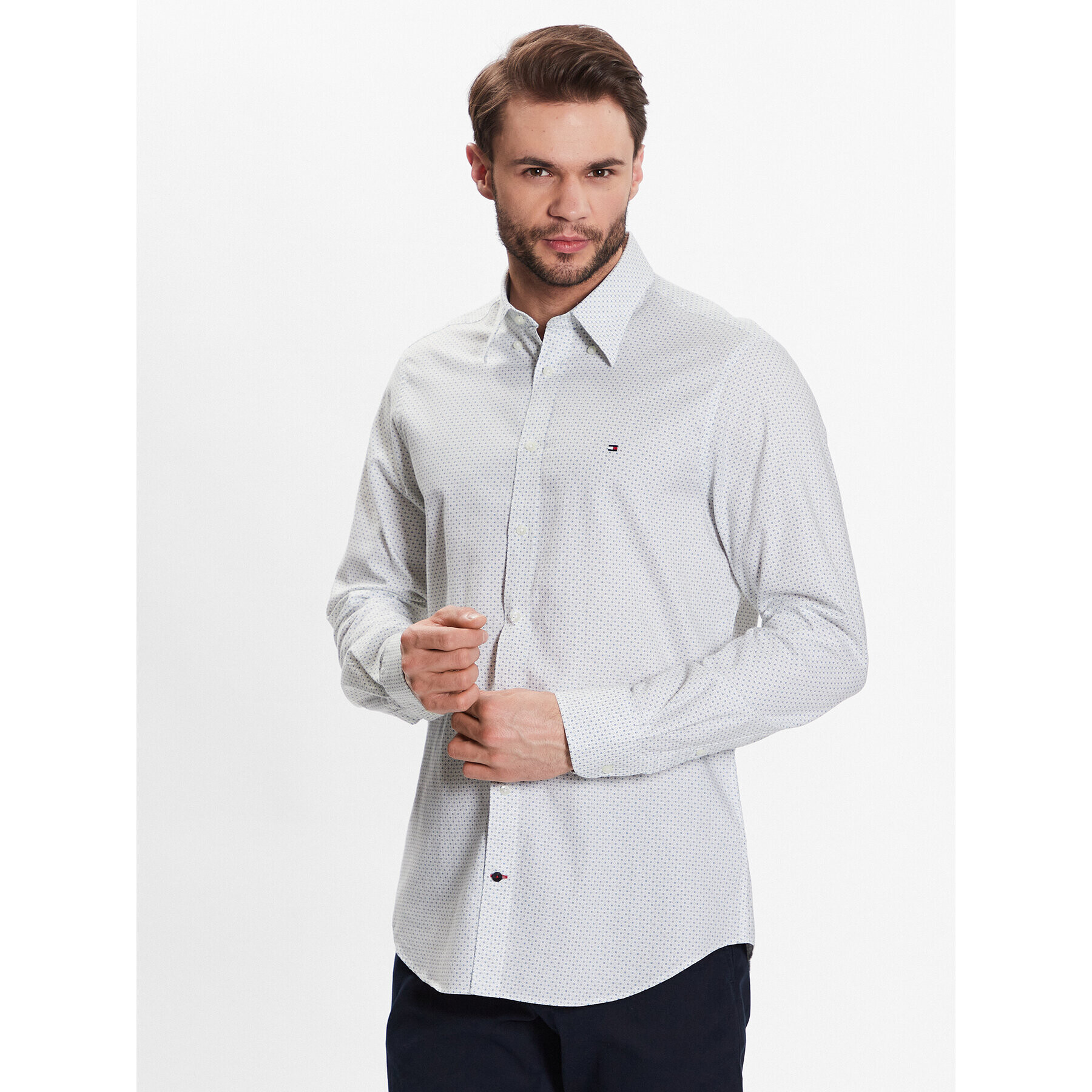 Tommy Hilfiger Košeľa Oxford MW0MW30634 Zelená Slim Fit - Pepit.sk