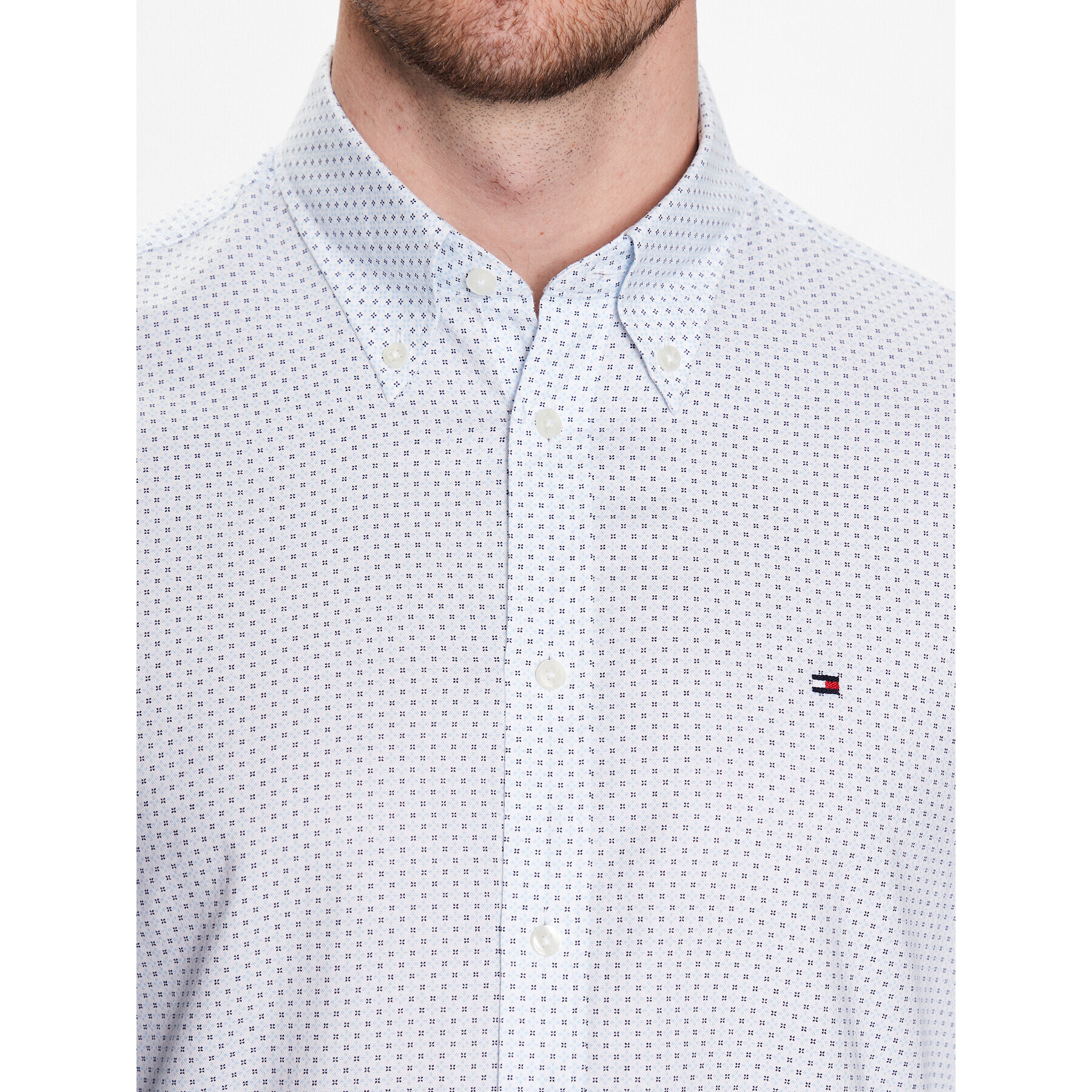 Tommy Hilfiger Košeľa Oxford Print MW0MW30634 Biela Slim Fit - Pepit.sk