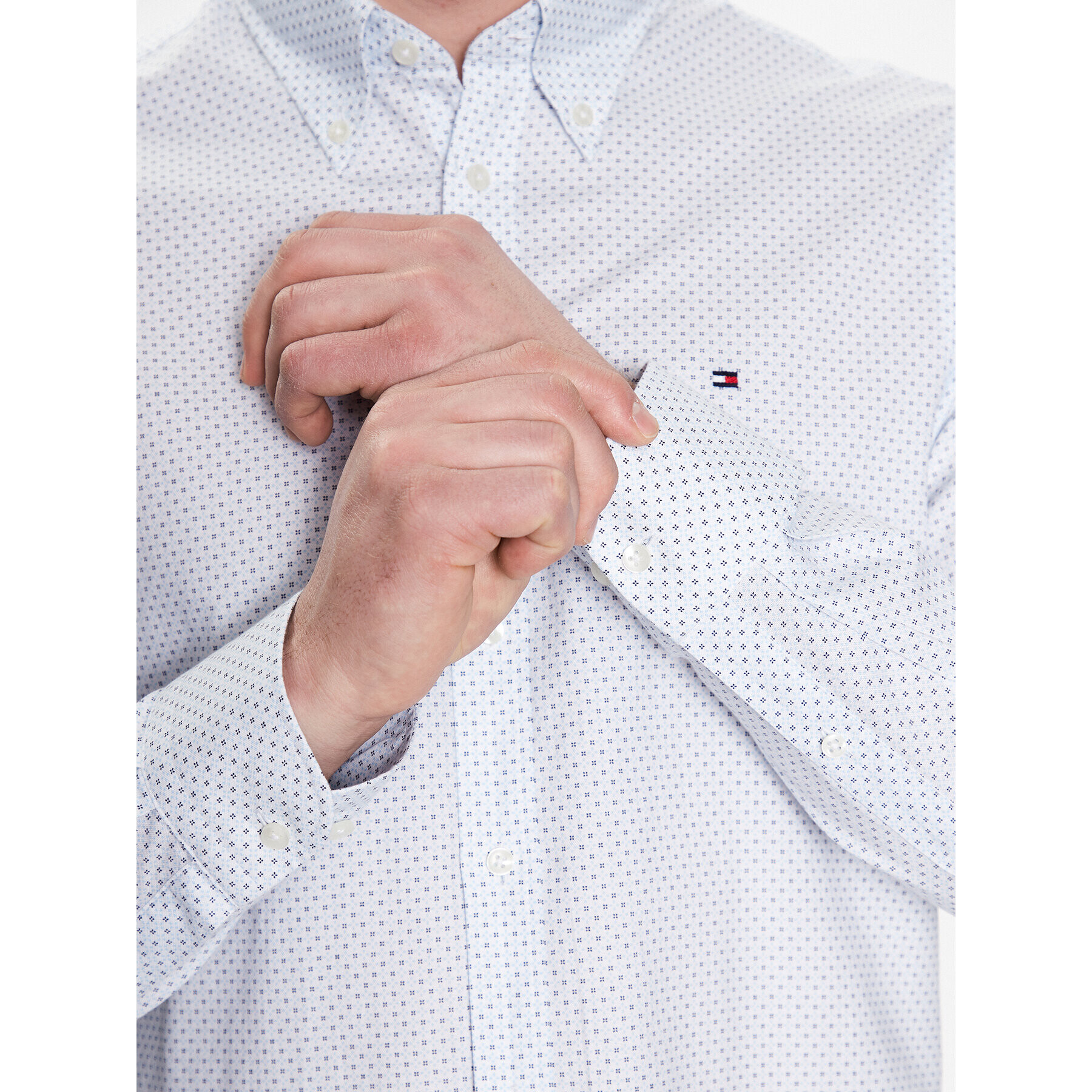 Tommy Hilfiger Košeľa Oxford Print MW0MW30634 Biela Slim Fit - Pepit.sk