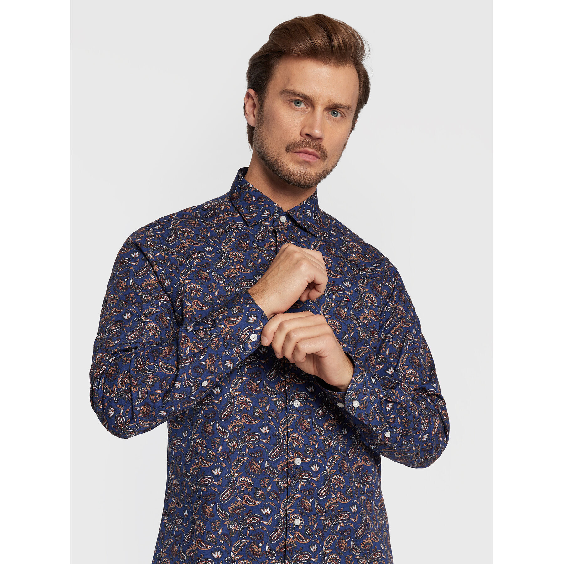 Tommy Hilfiger Košeľa Paisley Print MW0MW28498 Tmavomodrá Regular Fit - Pepit.sk