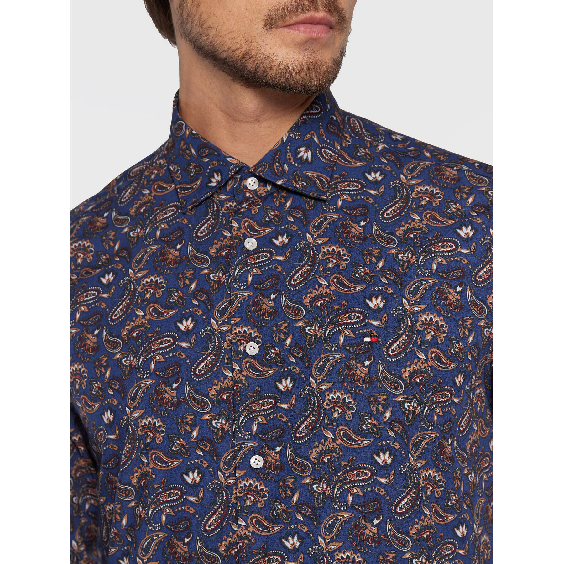 Tommy Hilfiger Košeľa Paisley Print MW0MW28498 Tmavomodrá Regular Fit - Pepit.sk