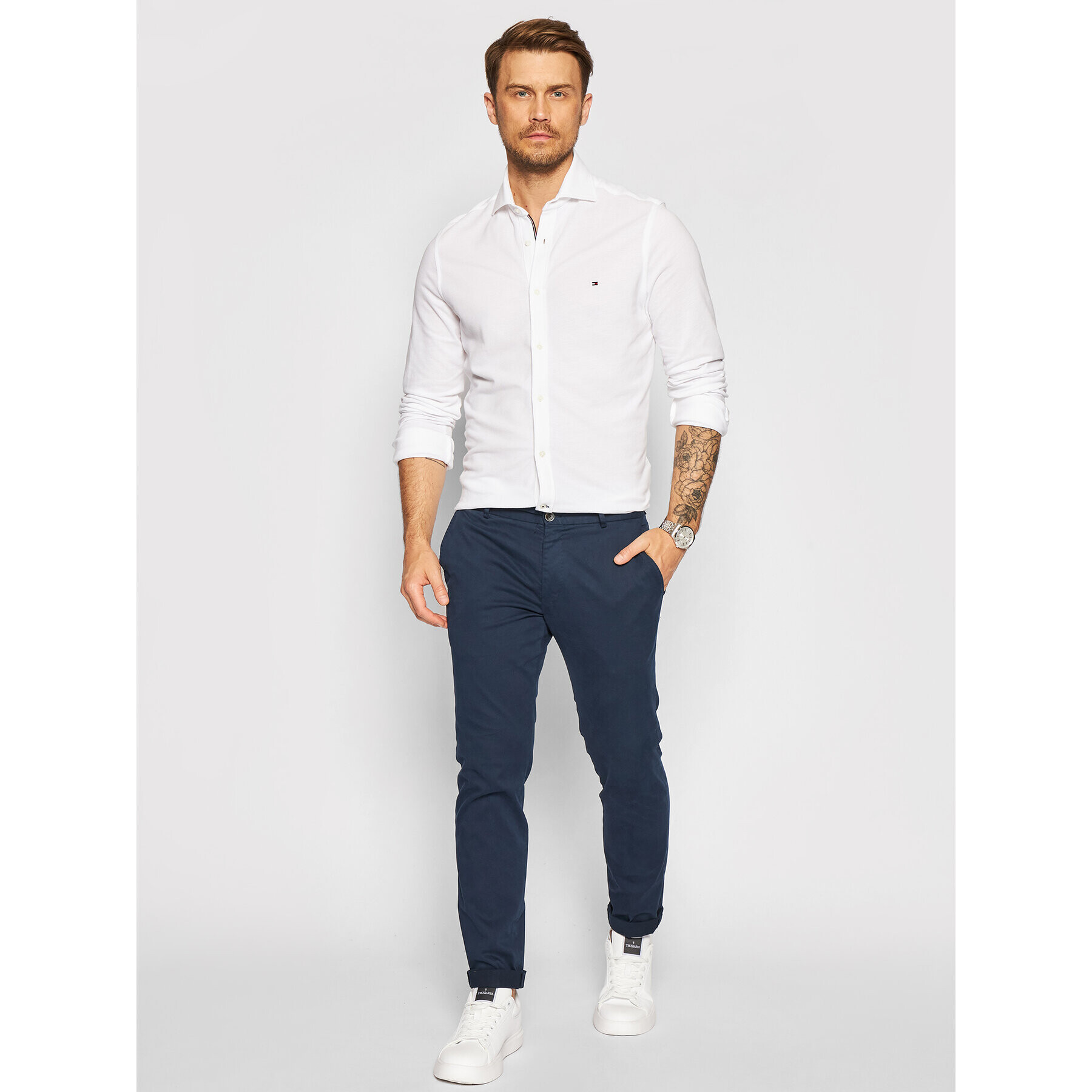 Tommy Hilfiger Košeľa Solid MW0MW17641 Biela Slim Fit - Pepit.sk