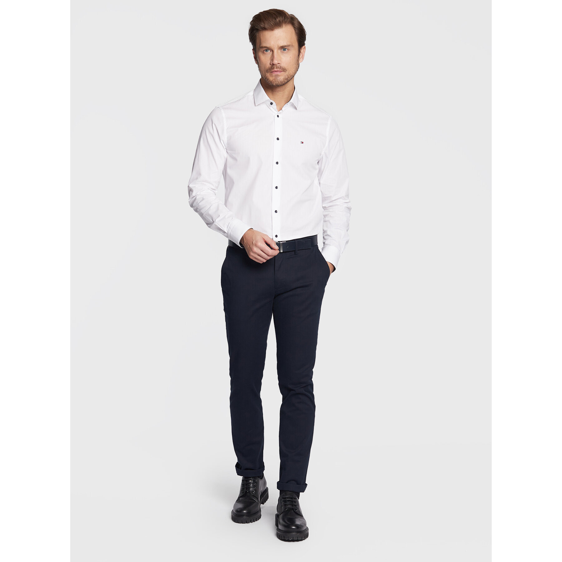 Tommy Hilfiger Košeľa Solid Poplin MW0MW28395 Biela Slim Fit - Pepit.sk