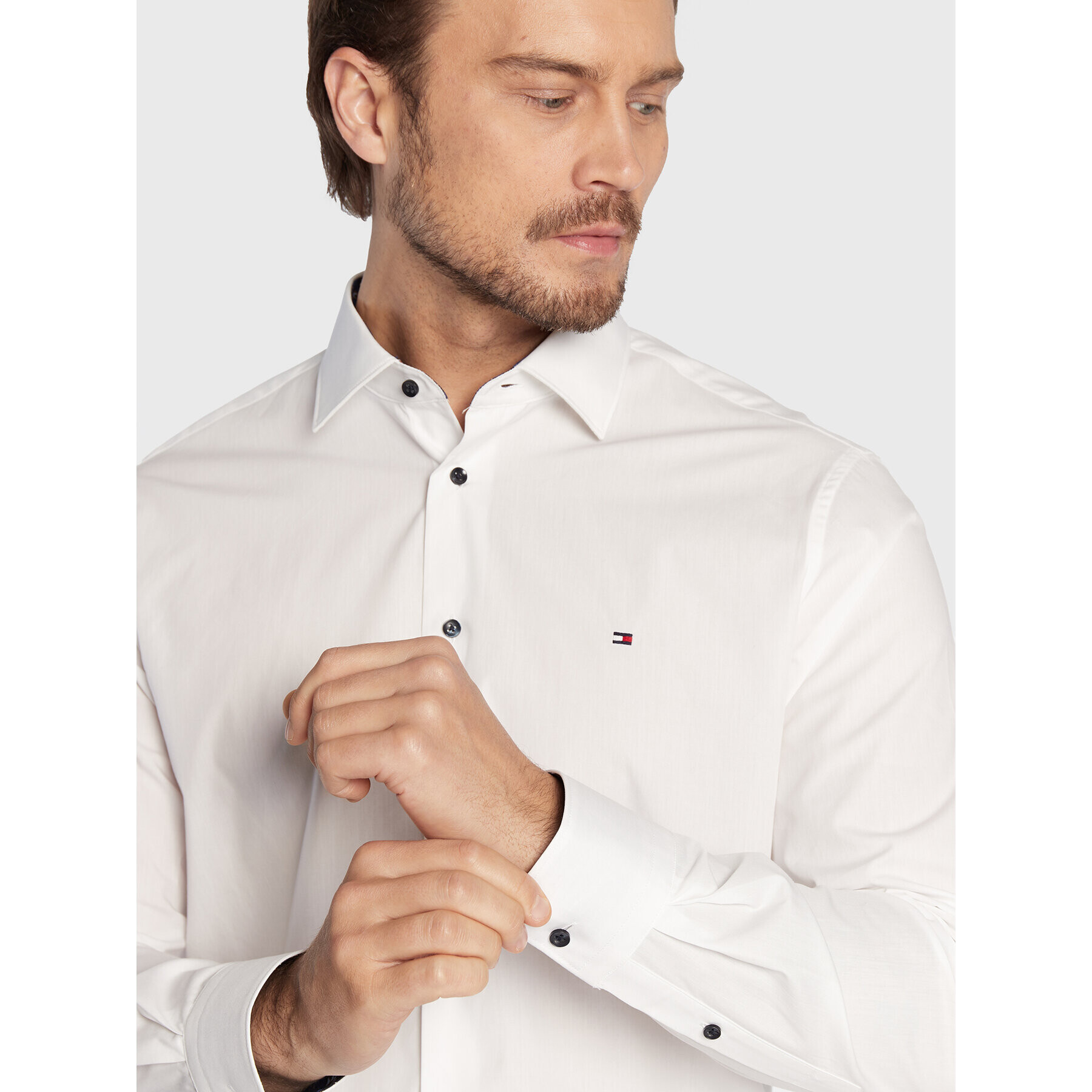 Tommy Hilfiger Košeľa Solid Poplin MW0MW28495 Biela Regular Fit - Pepit.sk