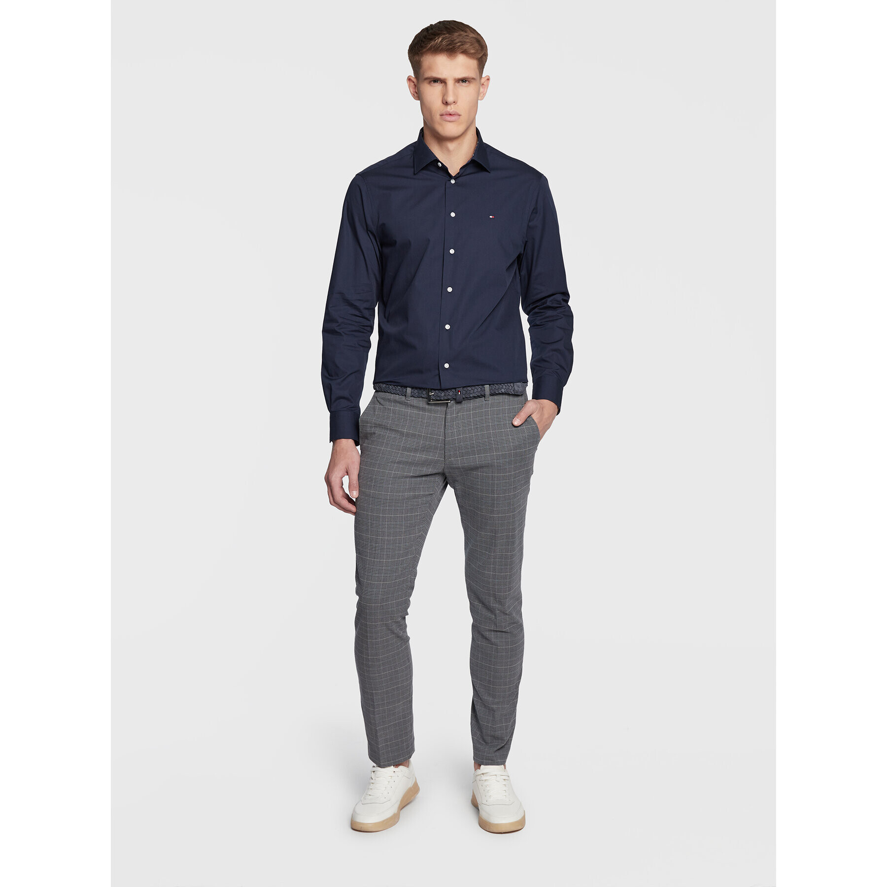 Tommy Hilfiger Košeľa Solid Poplin MW0MW28495 Tmavomodrá Regular Fit - Pepit.sk