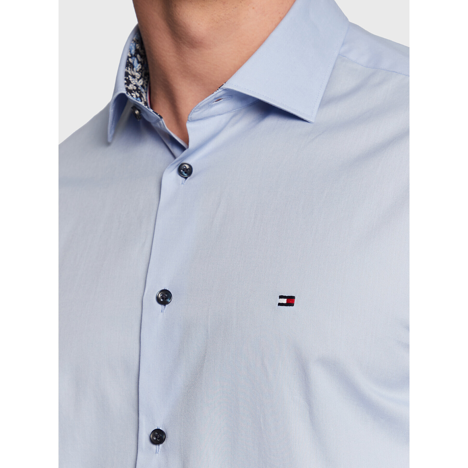 Tommy Hilfiger Košeľa Solid Poplin MW0MW29136 Modrá Slim Fit - Pepit.sk