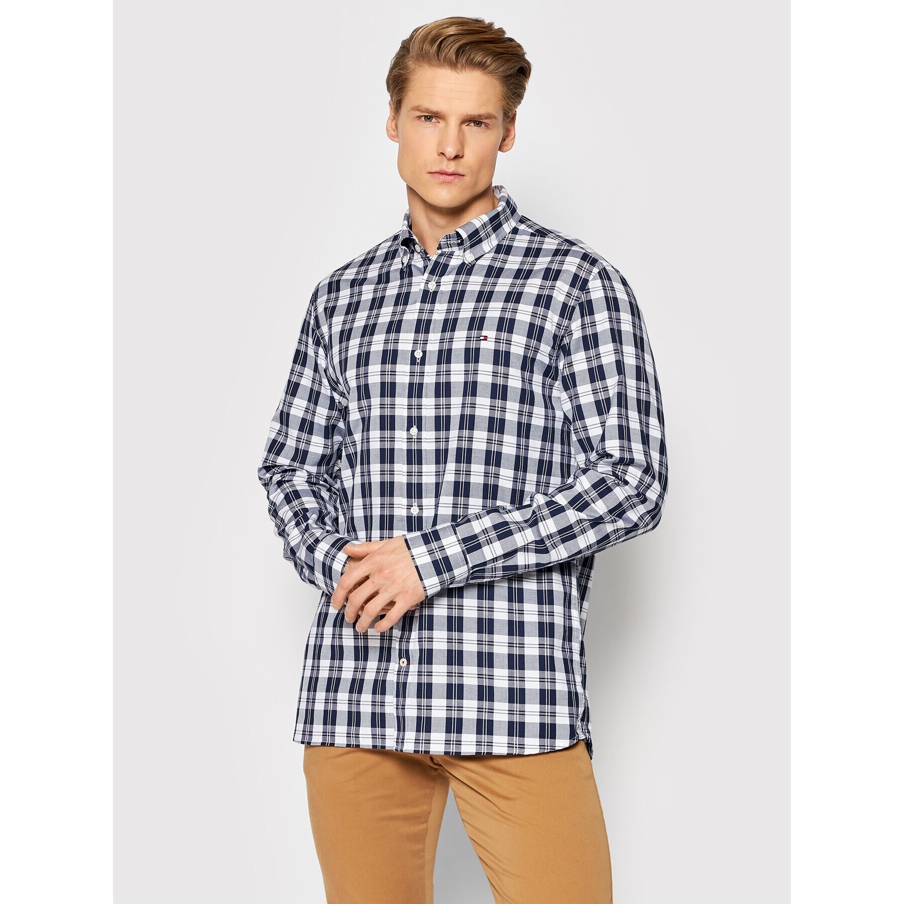 Tommy Hilfiger Košeľa Textured Check MW0MW21643 Farebná Regular Fit - Pepit.sk