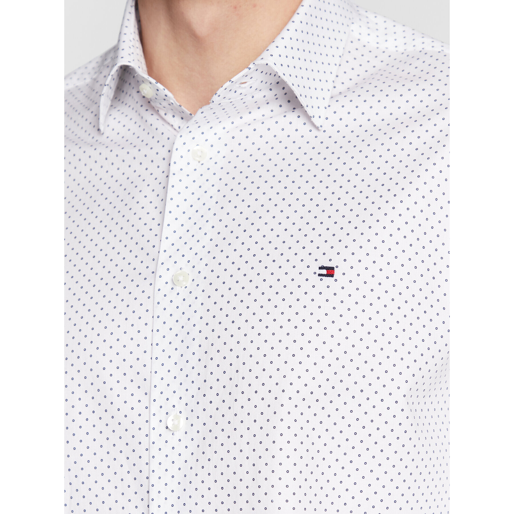 Tommy Hilfiger Košeľa Two Tone Dot Print MW0MW29145 Biela Regular Fit - Pepit.sk