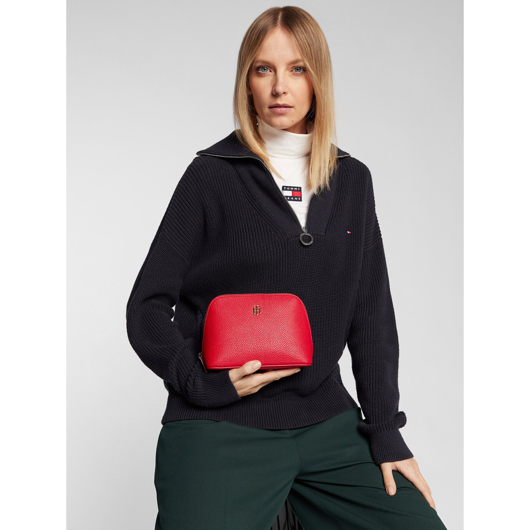 Tommy Hilfiger Kozmetická taštička Th Element Washbag AW0AW11114 Červená - Pepit.sk