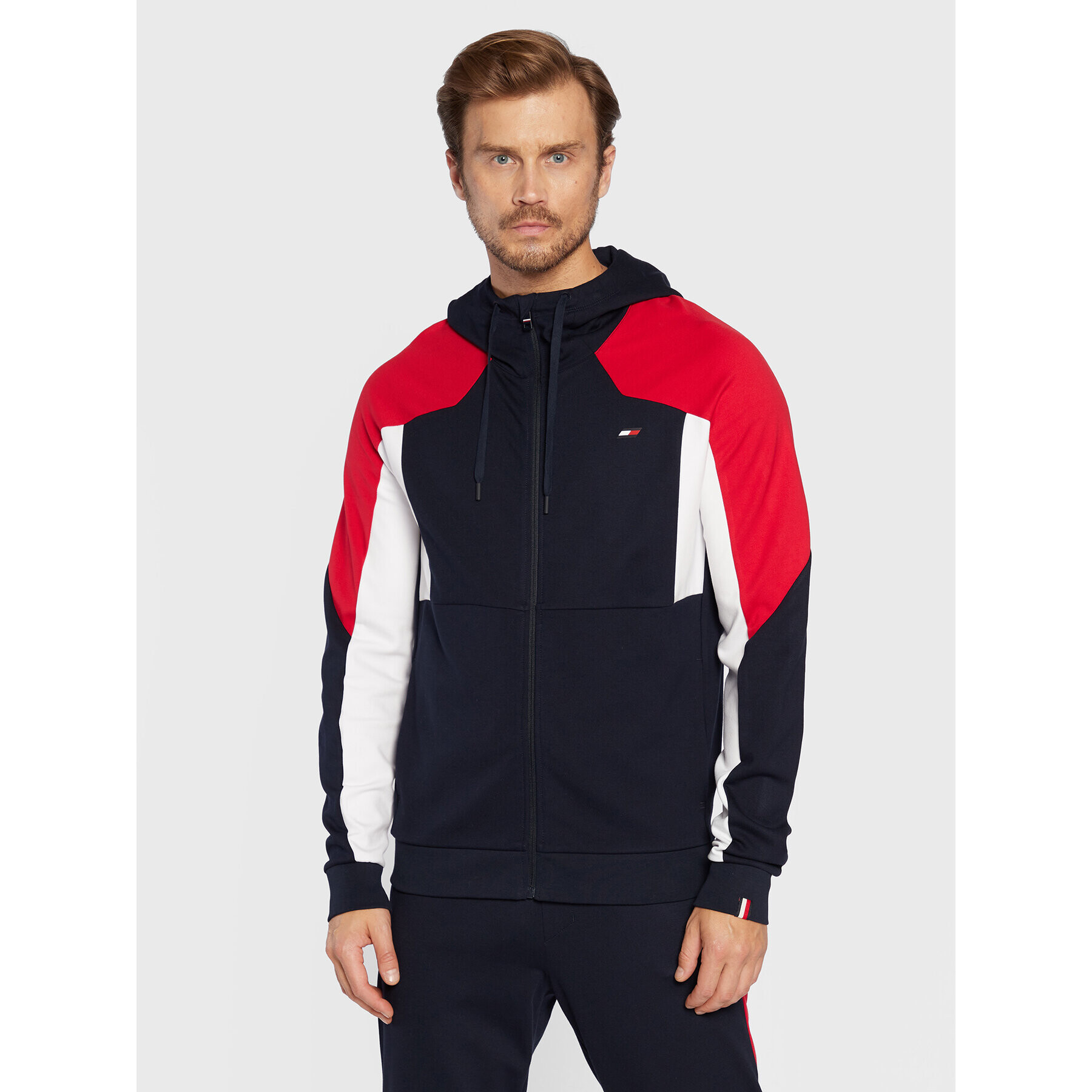 Tommy Hilfiger Mikina Colorblocked MW0MW25424 Tmavomodrá Regular Fit - Pepit.sk