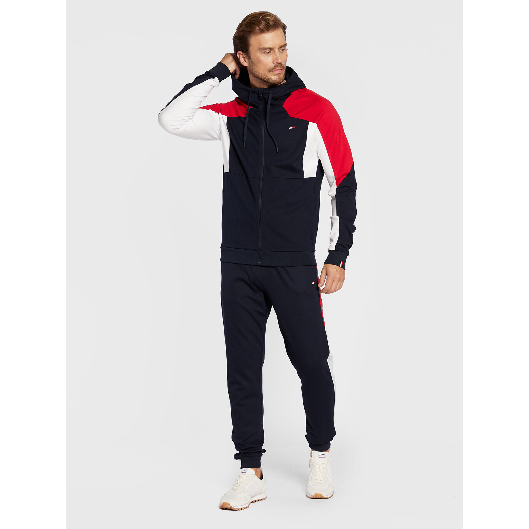 Tommy Hilfiger Mikina Colorblocked MW0MW25424 Tmavomodrá Regular Fit - Pepit.sk