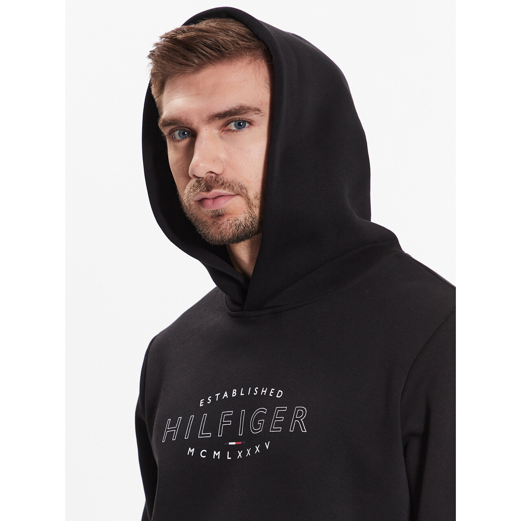 Tommy Hilfiger Mikina Curve Logo MW0MW30013 Čierna Regular Fit - Pepit.sk