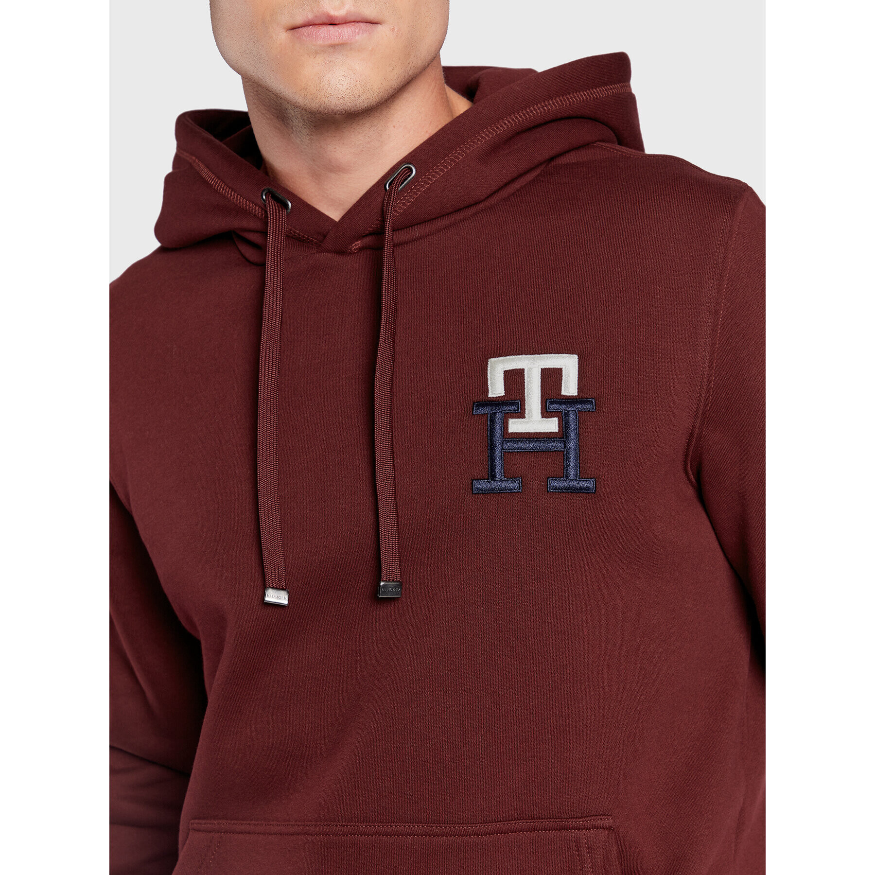 Tommy Hilfiger Mikina Essential Monogram MW0MW28677 Bordová Regular Fit - Pepit.sk