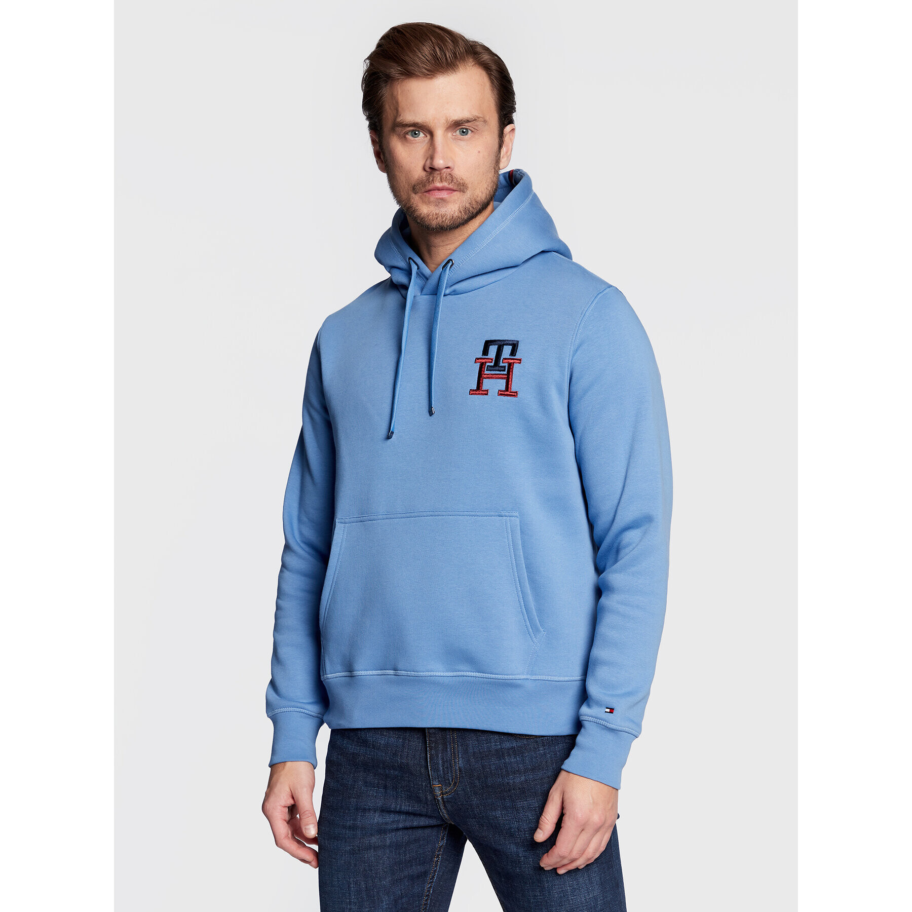 Tommy Hilfiger Mikina Essential Monogram MW0MW28677 Modrá Regular Fit - Pepit.sk