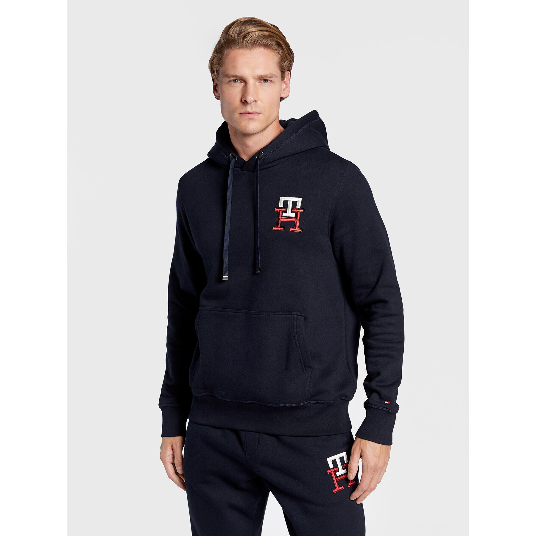 Tommy Hilfiger Mikina Essential Monogram MW0MW28677 Tmavomodrá Regular Fit - Pepit.sk