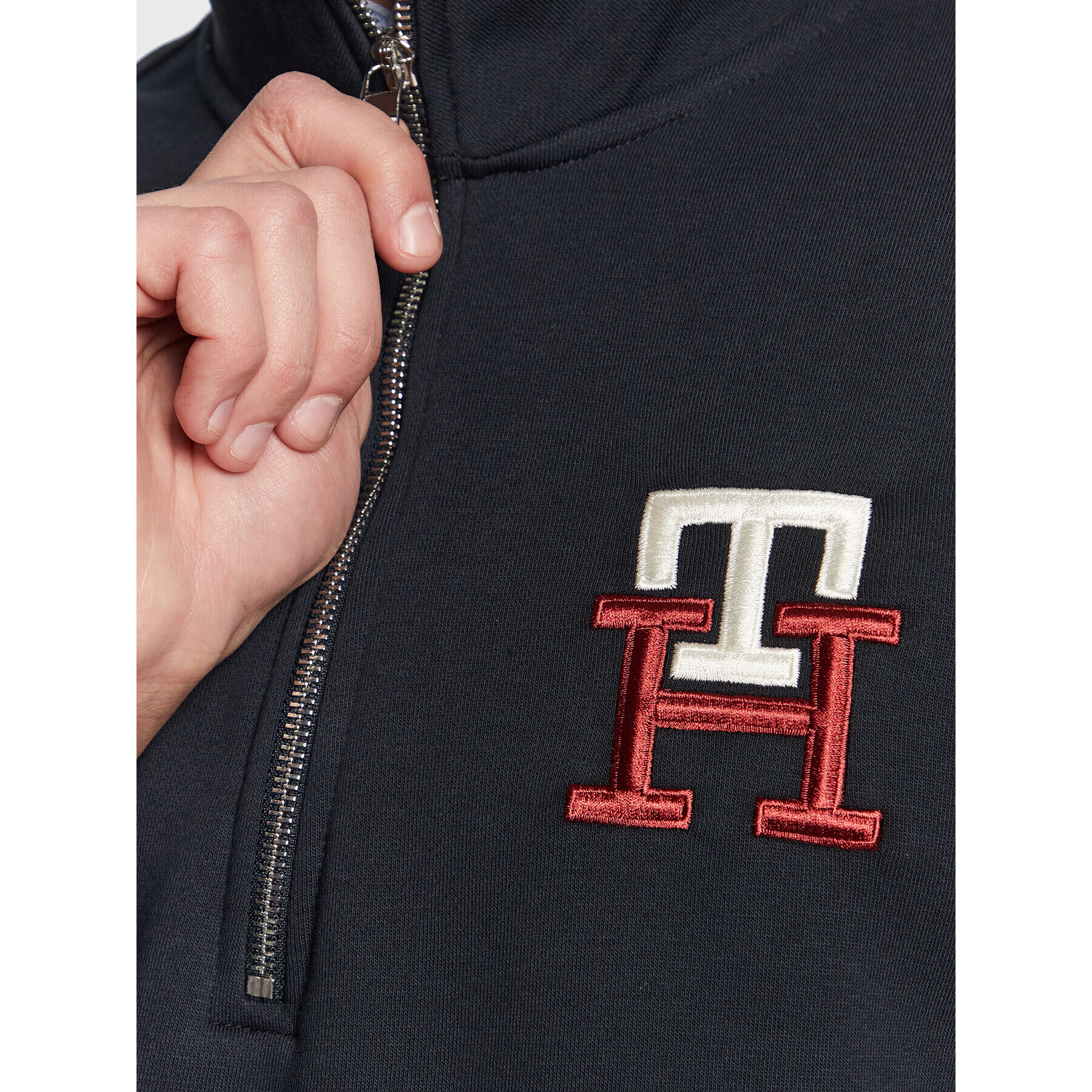 Tommy Hilfiger Mikina Essential Monogram MW0MW29304 Tmavomodrá Regular Fit - Pepit.sk