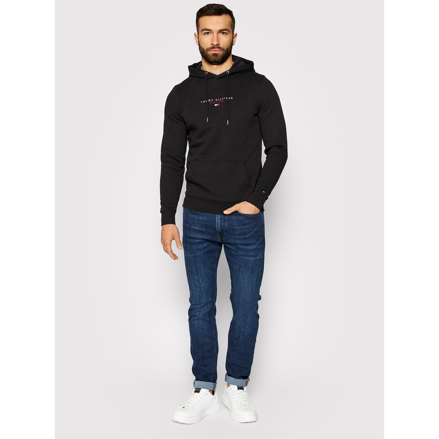 Tommy Hilfiger Mikina Essential MW0MW17382 Čierna Regular Fit - Pepit.sk