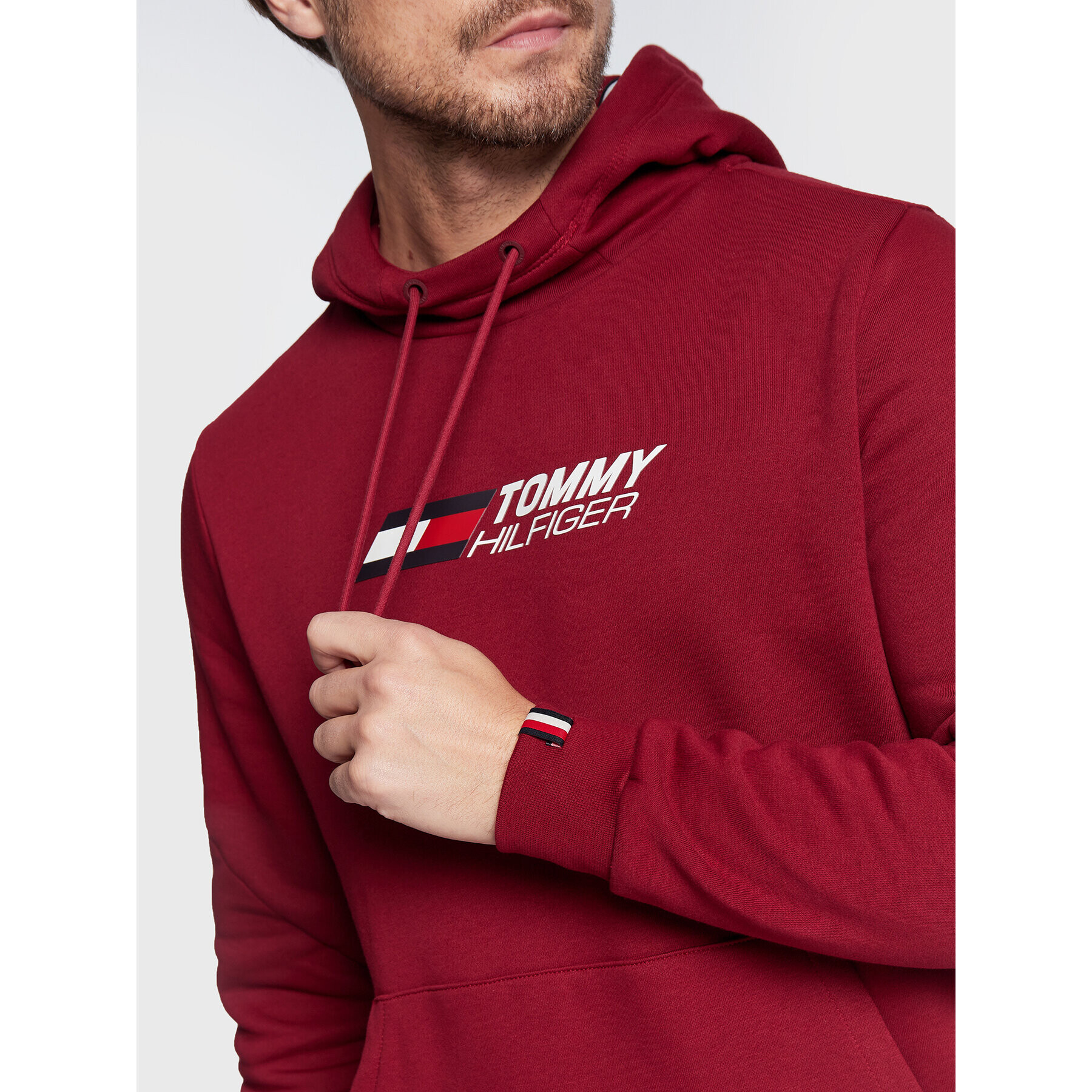 Tommy Hilfiger Mikina Essentials MW0MW27926 Bordová Regular Fit - Pepit.sk