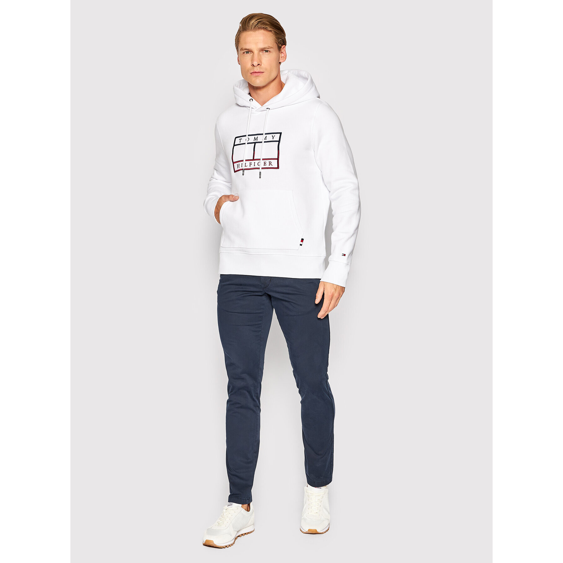 Tommy Hilfiger Mikina Flag MW0MW25600 Biela Regular Fit - Pepit.sk