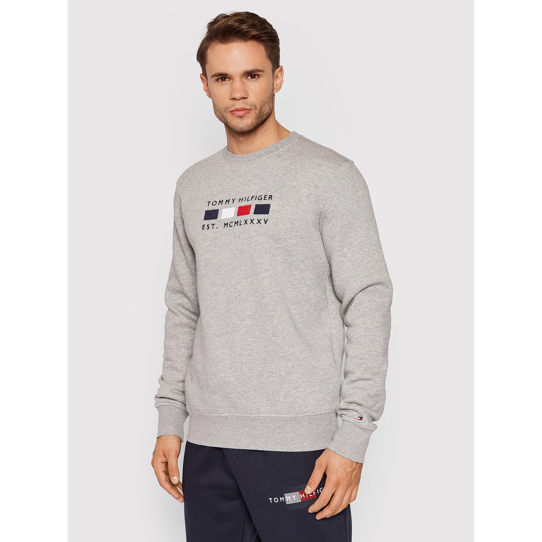 Tommy Hilfiger Mikina Four Flags MW0MW20133 Sivá Regular Fit - Pepit.sk