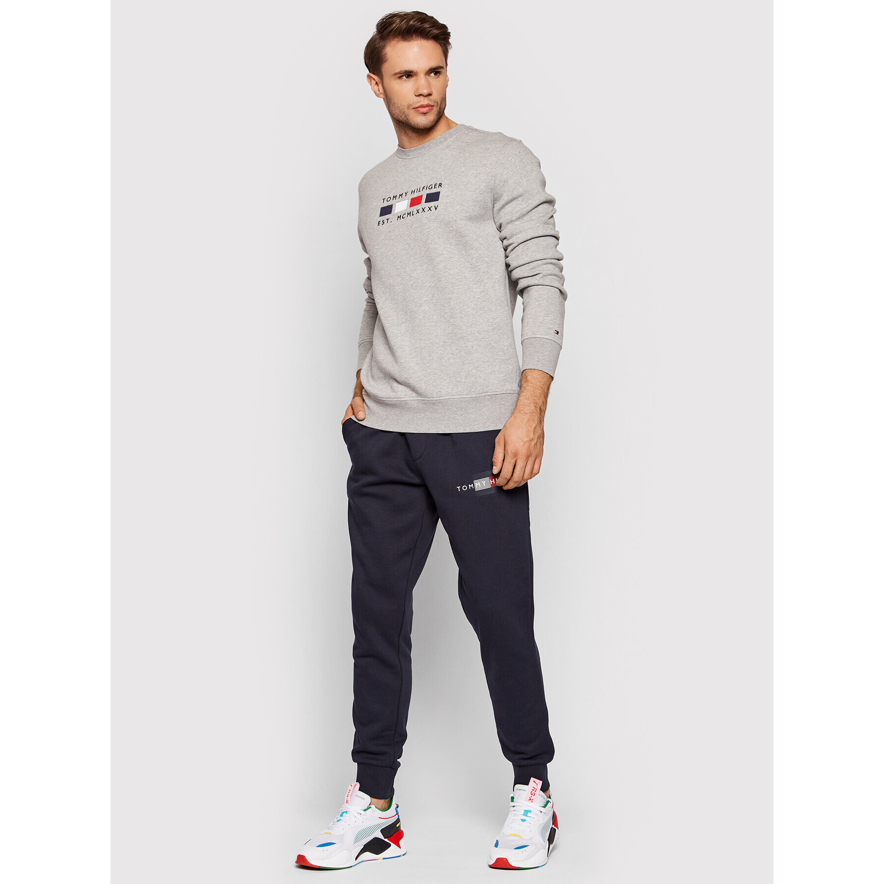 Tommy Hilfiger Mikina Four Flags MW0MW20133 Sivá Regular Fit - Pepit.sk