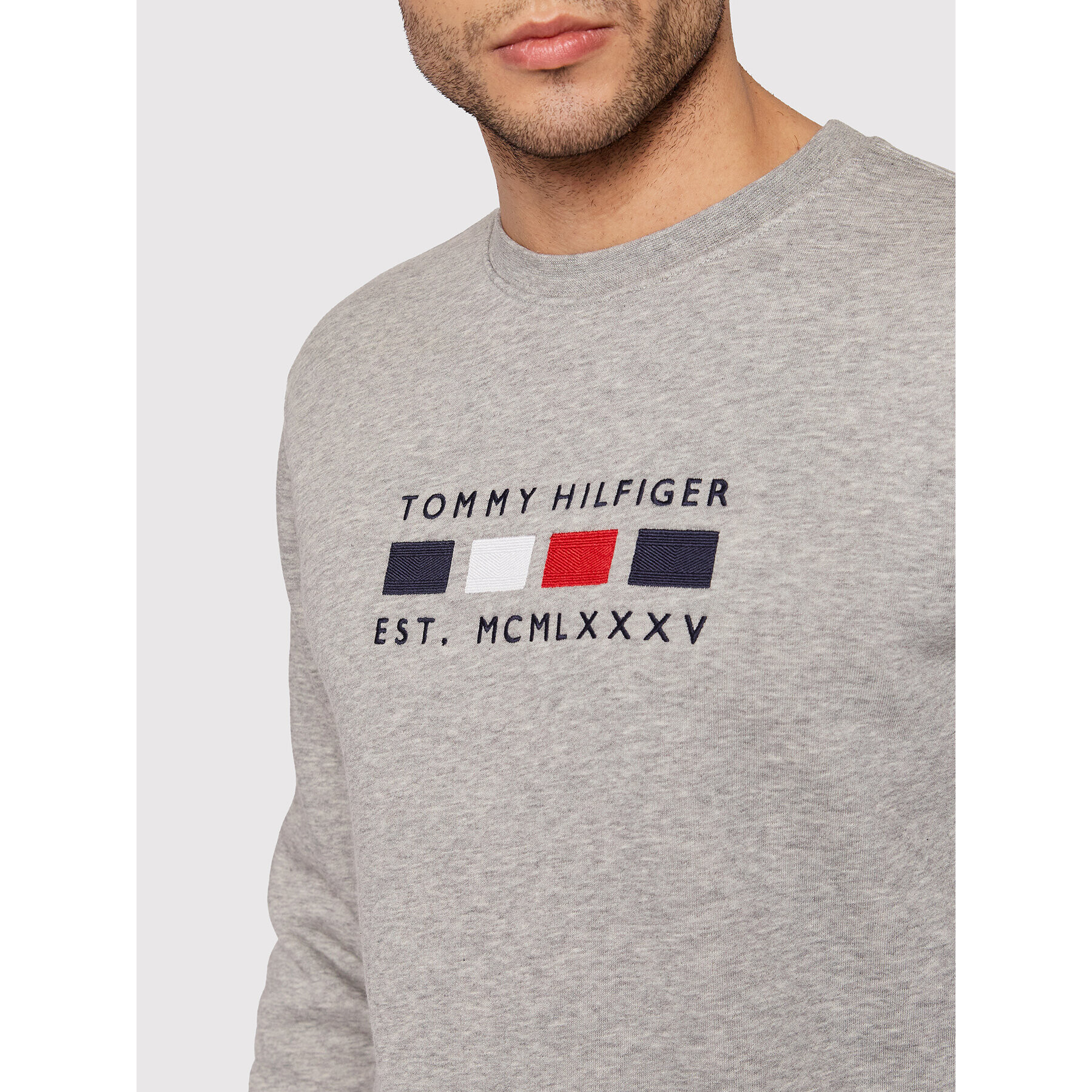 Tommy Hilfiger Mikina Four Flags MW0MW20133 Sivá Regular Fit - Pepit.sk