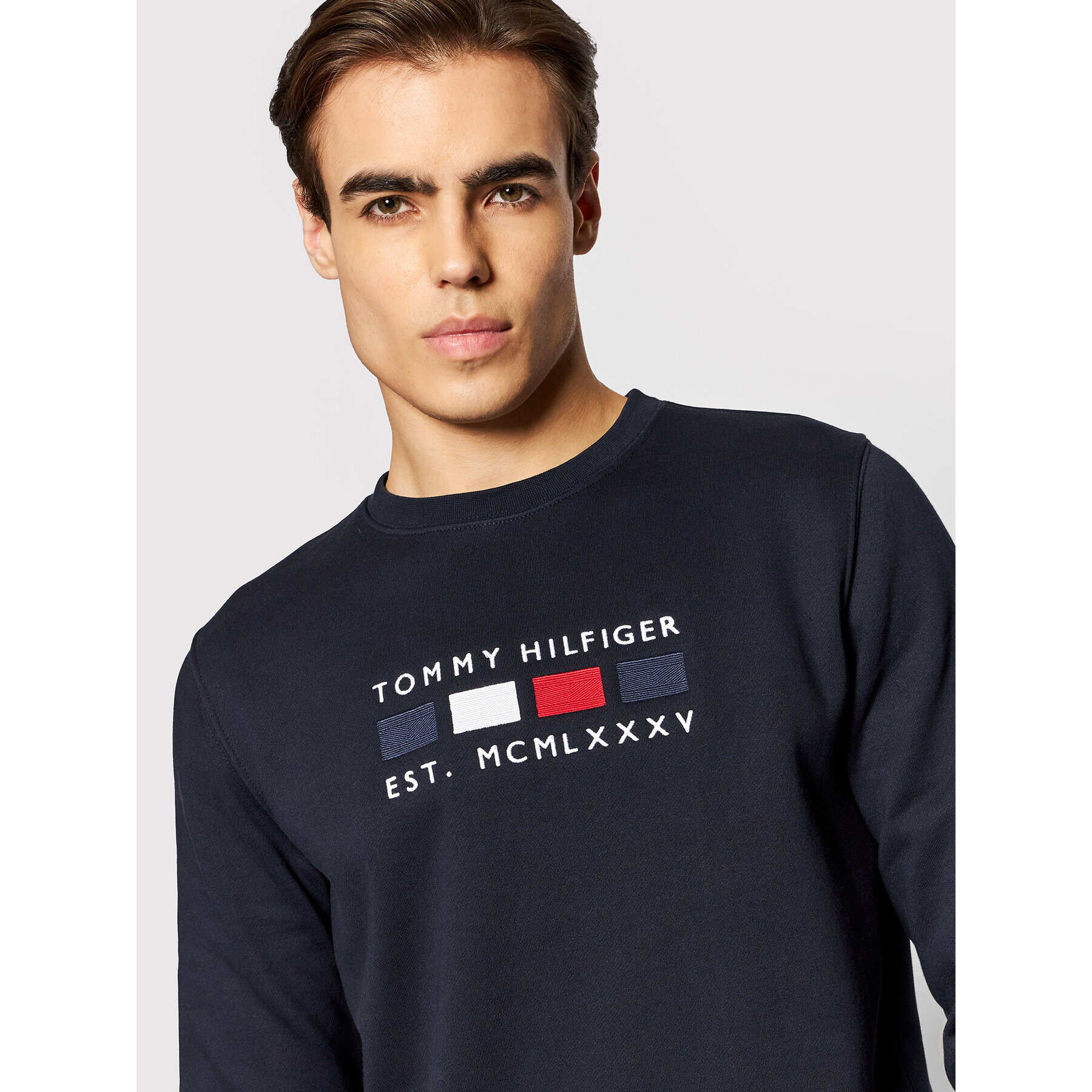 Tommy Hilfiger Mikina Four Flags MW0MW20133 Tmavomodrá Regular Fit - Pepit.sk