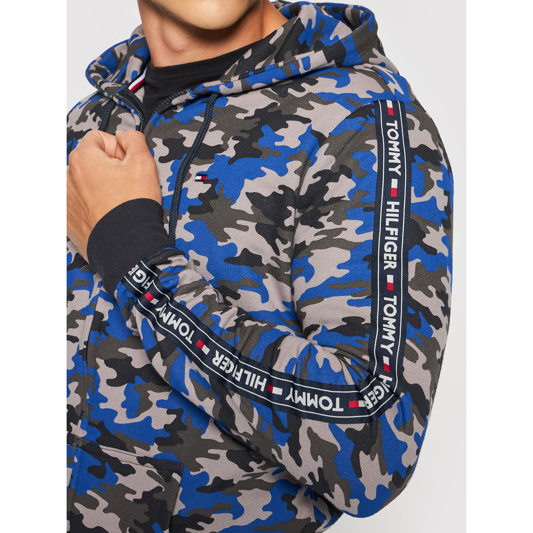 Tommy Hilfiger Mikina Fz Print UM0UM02140 Modrá Regular Fit - Pepit.sk