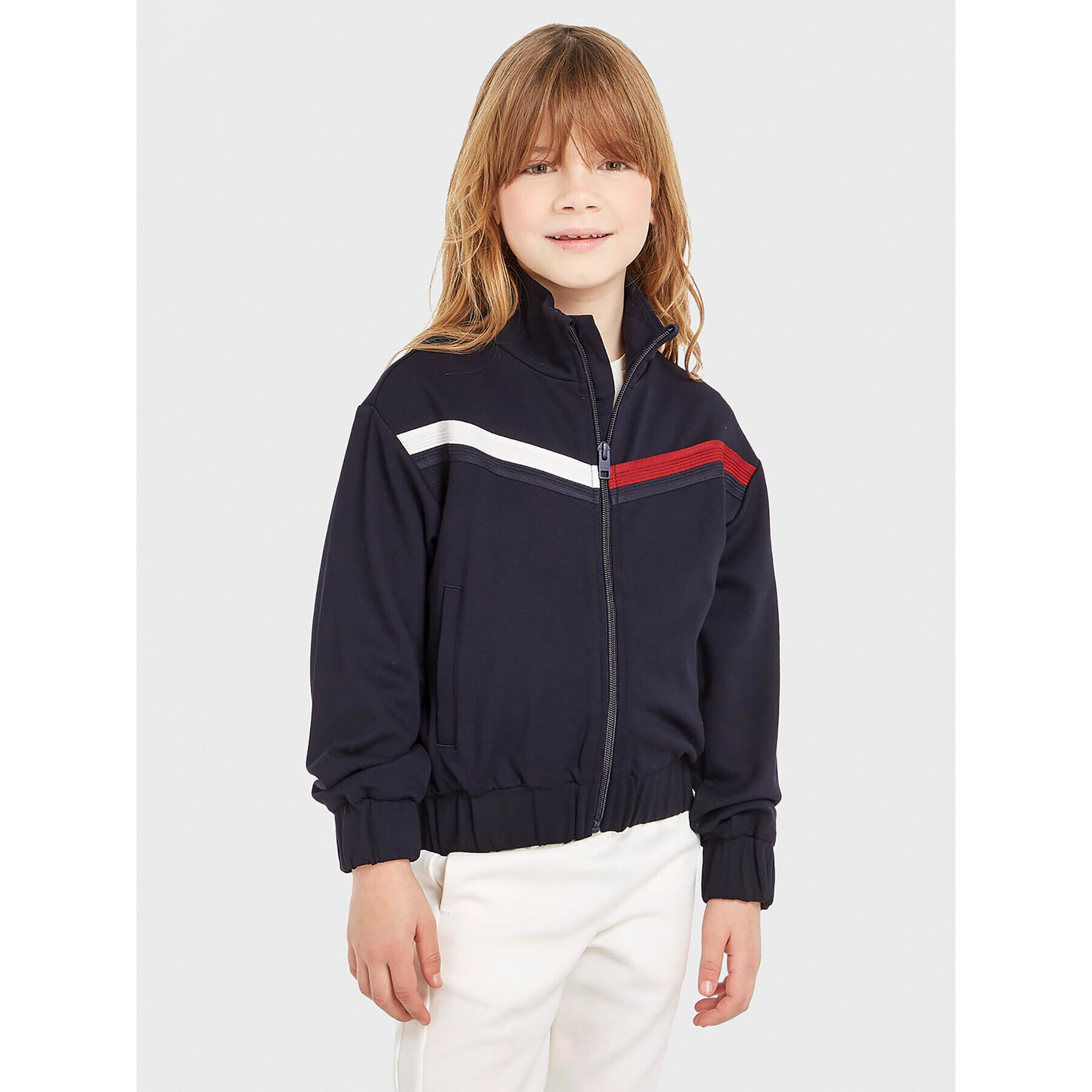 Tommy Hilfiger Mikina Global Stripe KG0KG07374 D Tmavomodrá Regular Fit - Pepit.sk