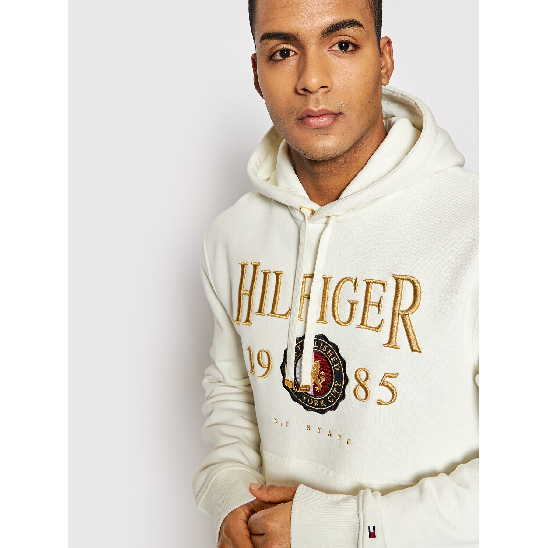 Tommy Hilfiger Mikina Icon Crest MW0MW22124 Biela Regular Fit - Pepit.sk