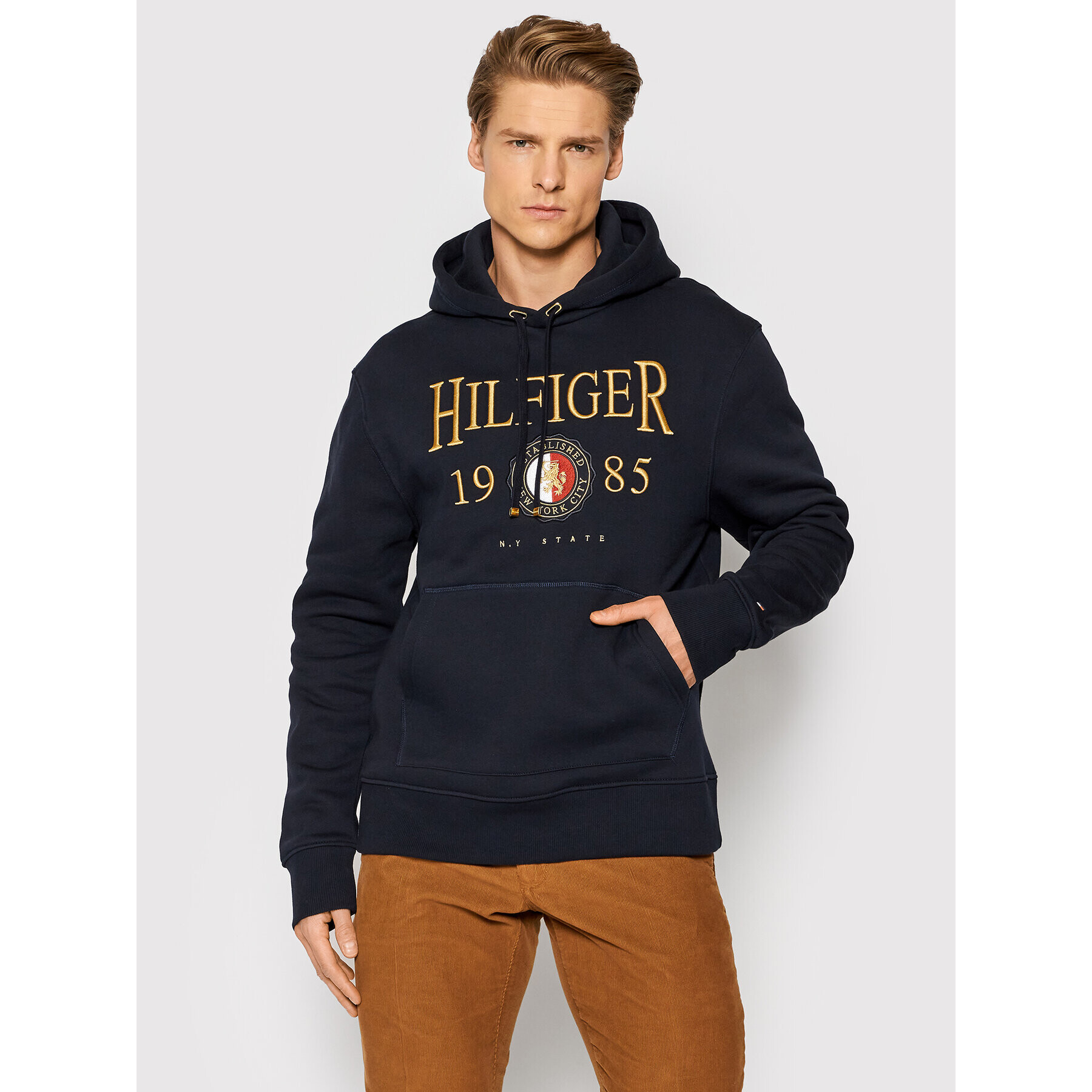 Tommy Hilfiger Mikina Icon Crest MW0MW22124 Tmavomodrá Regular Fit - Pepit.sk